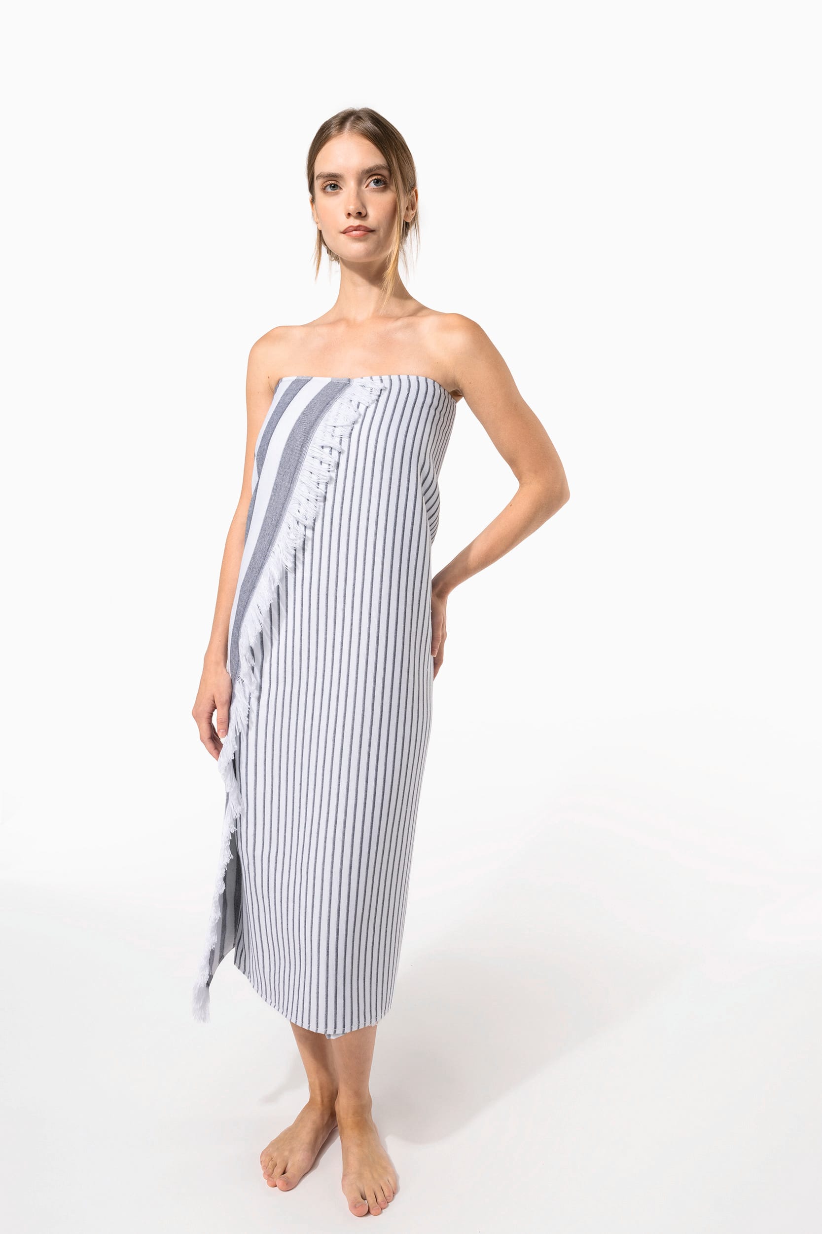 Fouta rayée avec franges