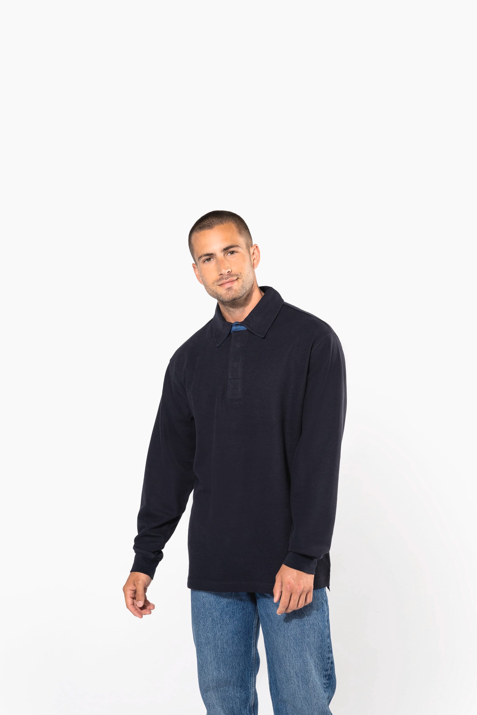 French rib - polo de manga comprida