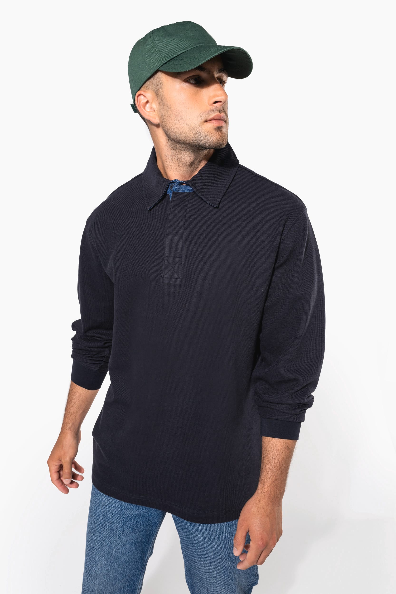 French rib - polo de manga comprida