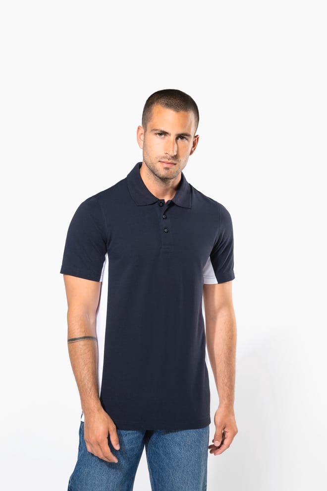 Flag > Short-sleeved two-tone polo shirt