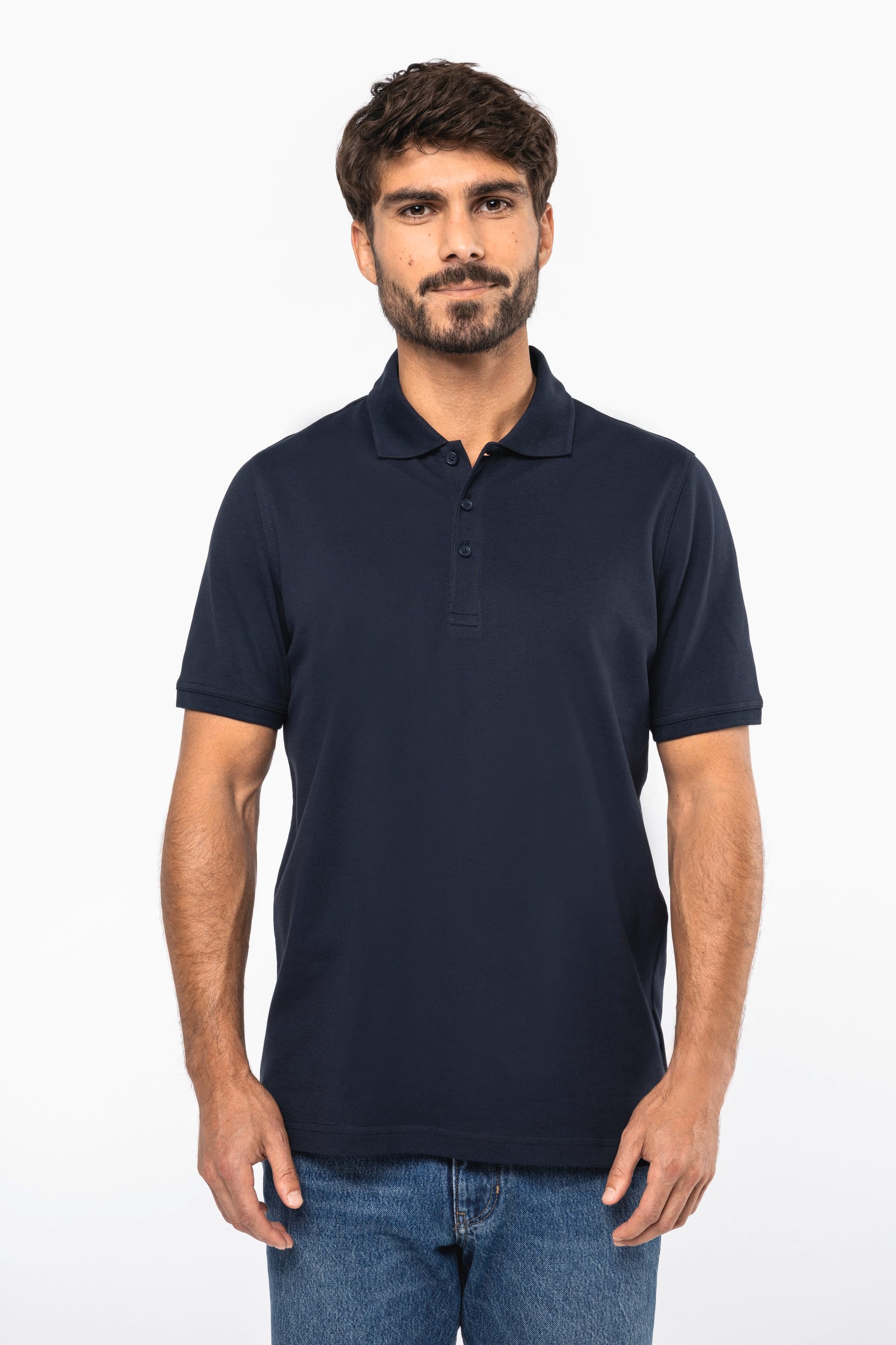 Polo de punto piqué manga corta hombre