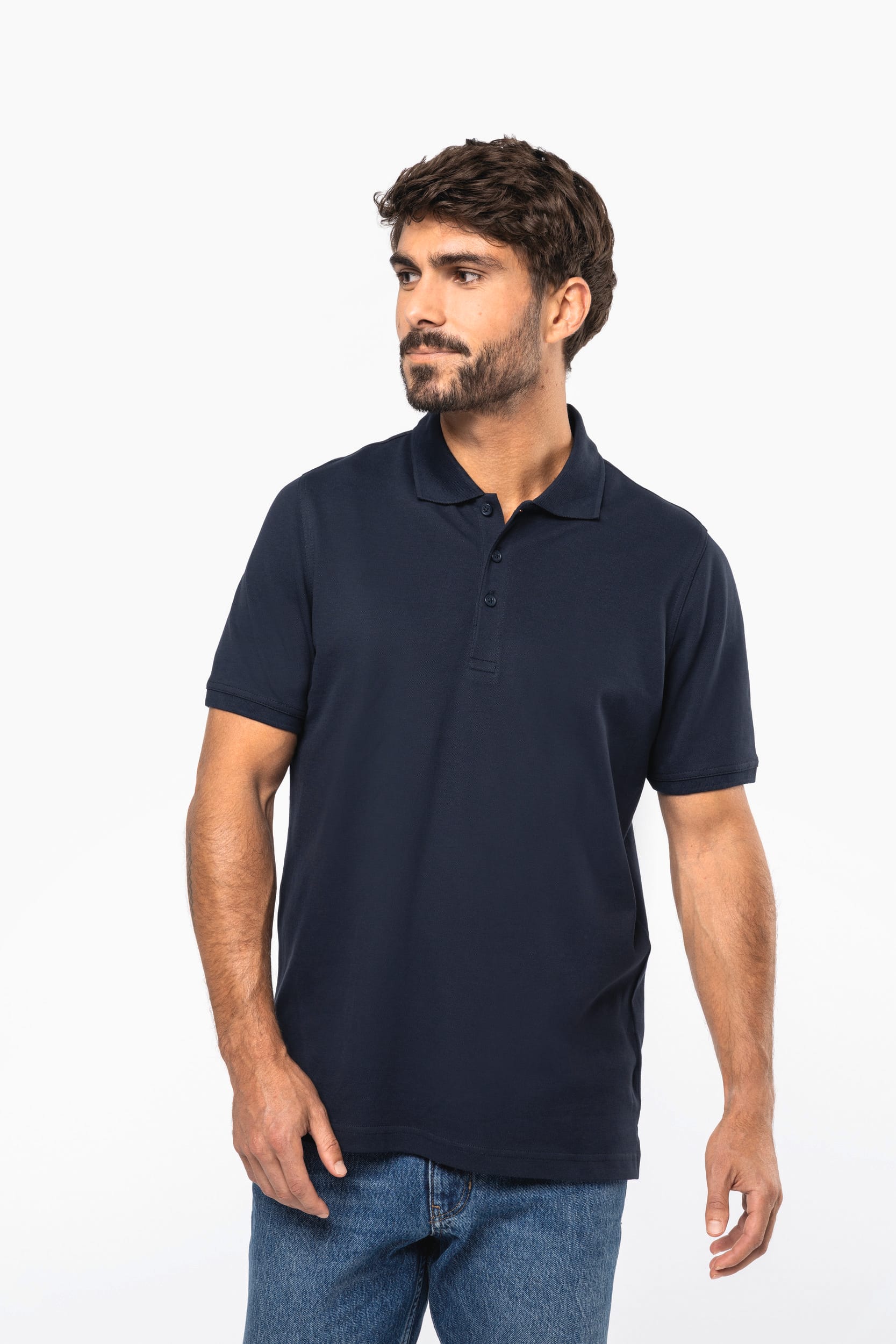 Polo de punto piqué manga corta hombre