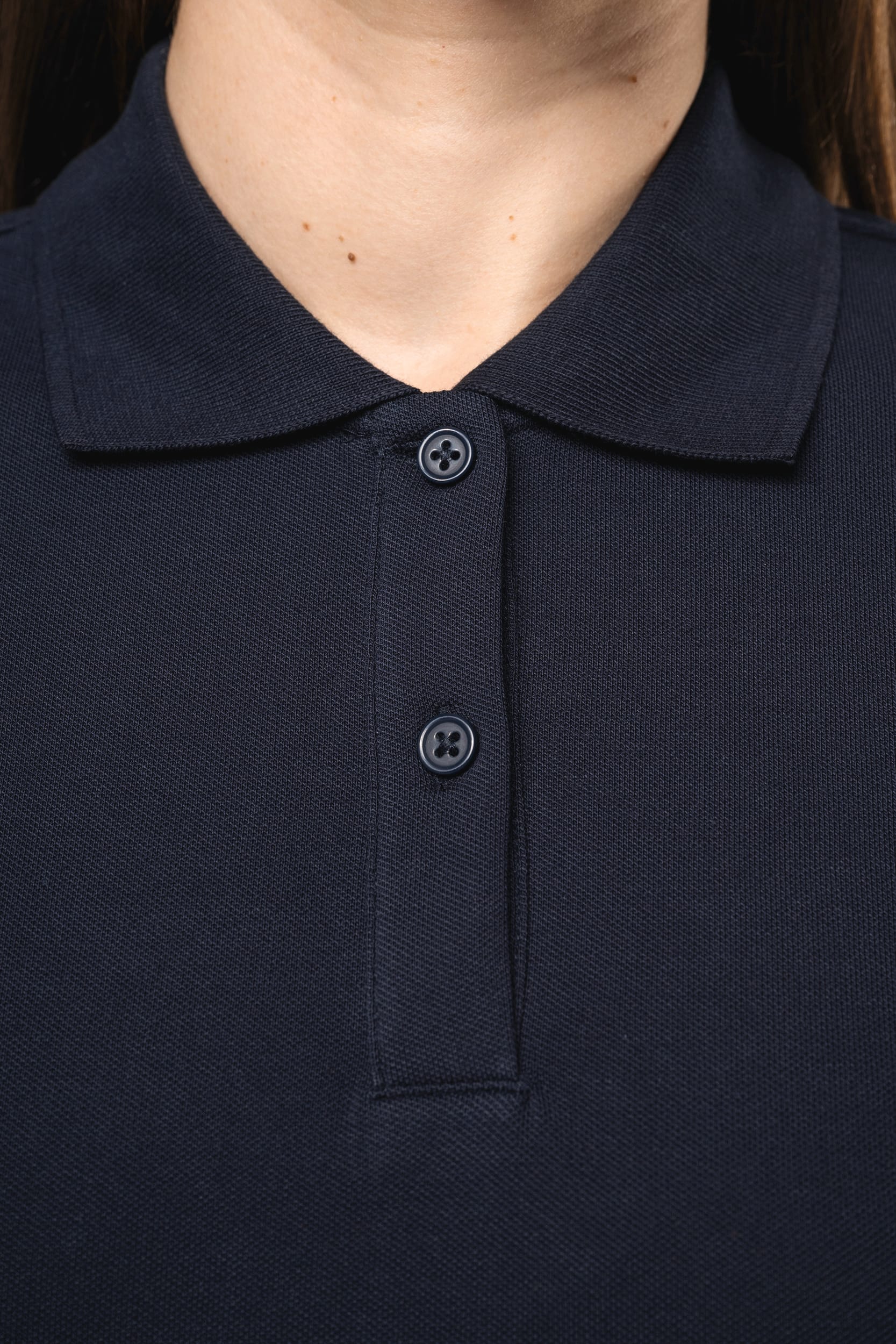 Polo de punto piqué manga corta mujer