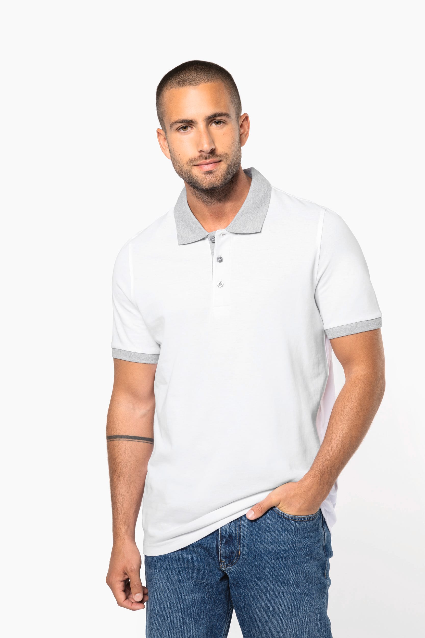 Polo piqué bicolore homme - Image 6