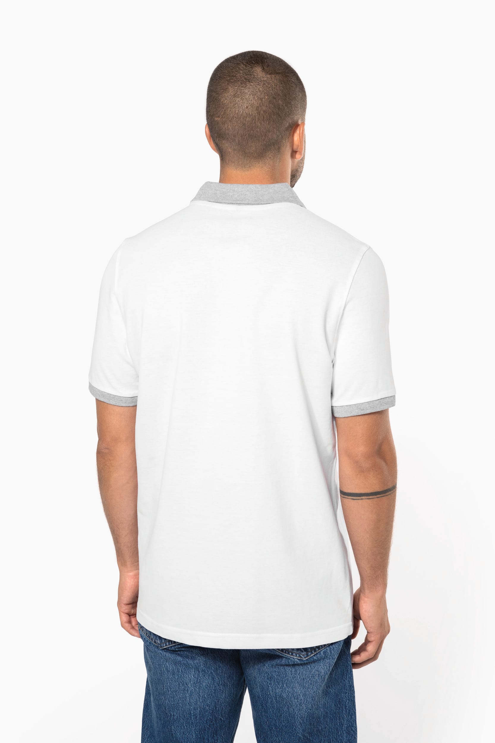 Polo piqué bicolore homme - Image 2