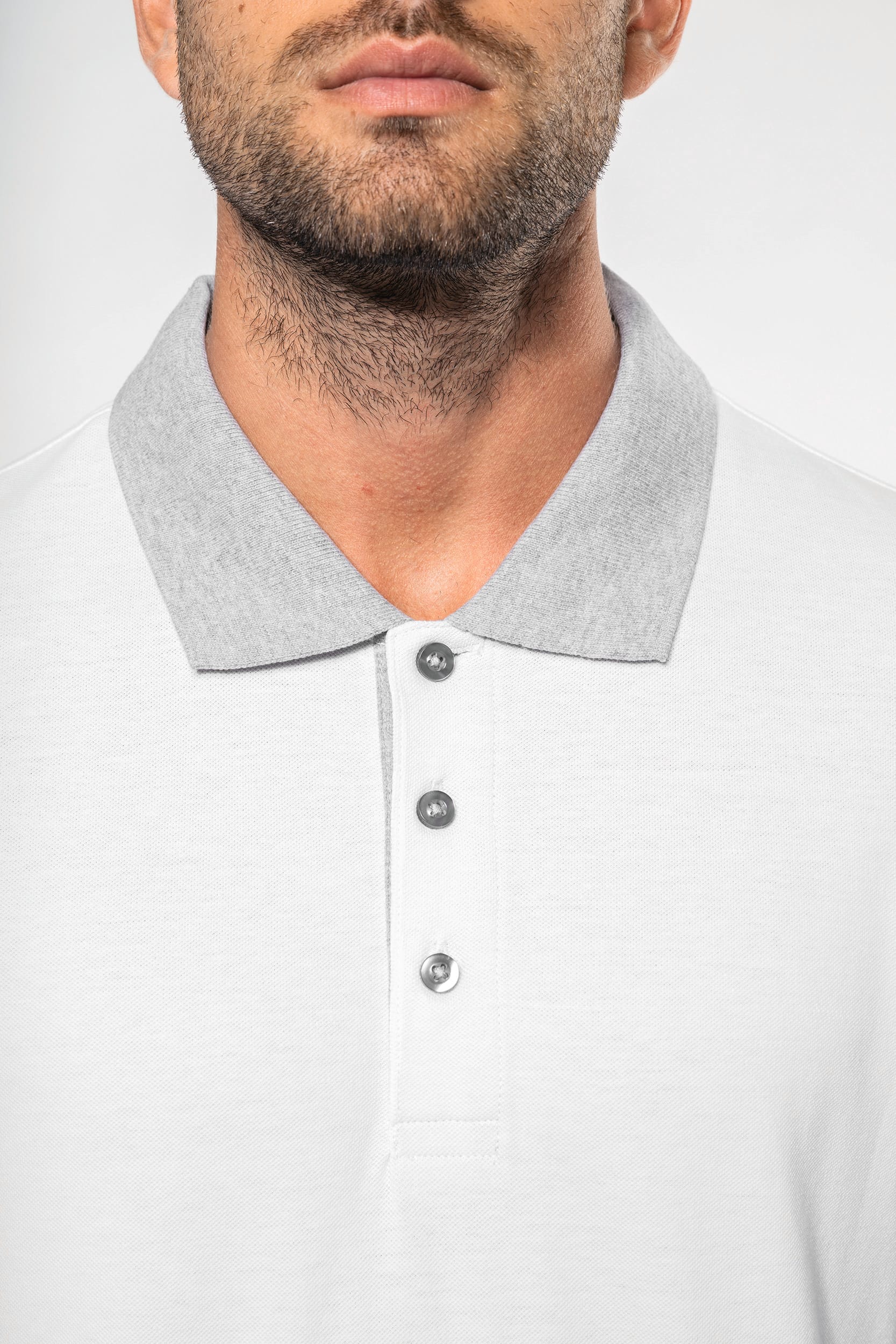 Polo piqué bicolore homme - Image 3