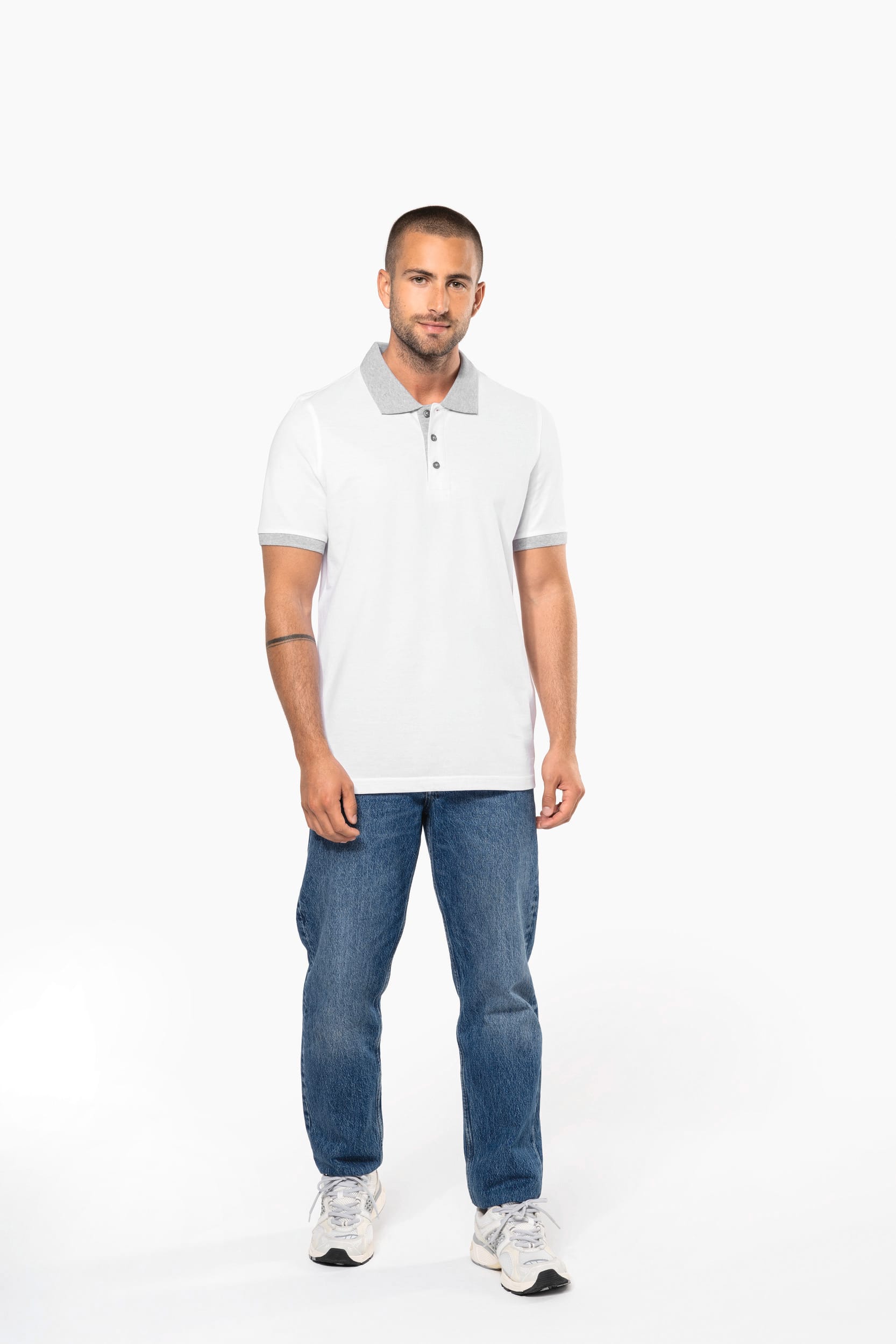 Polo piqué bicolore homme - Image 5
