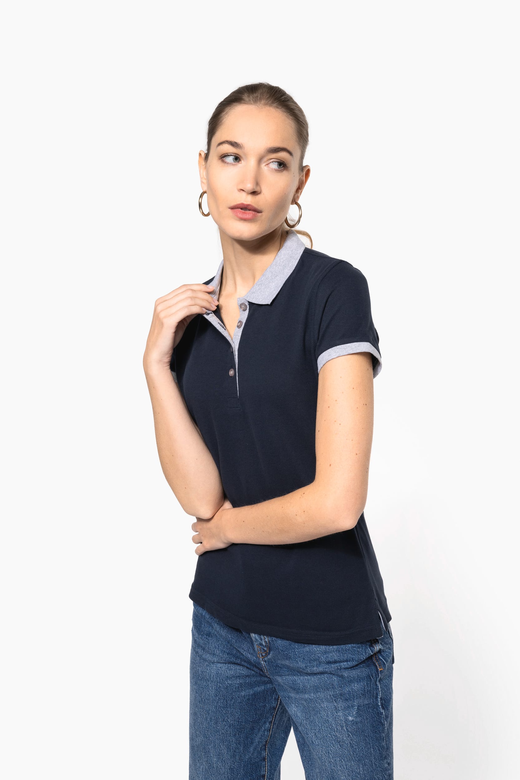 Ladies' two-tone piqué polo shirt - Kariban