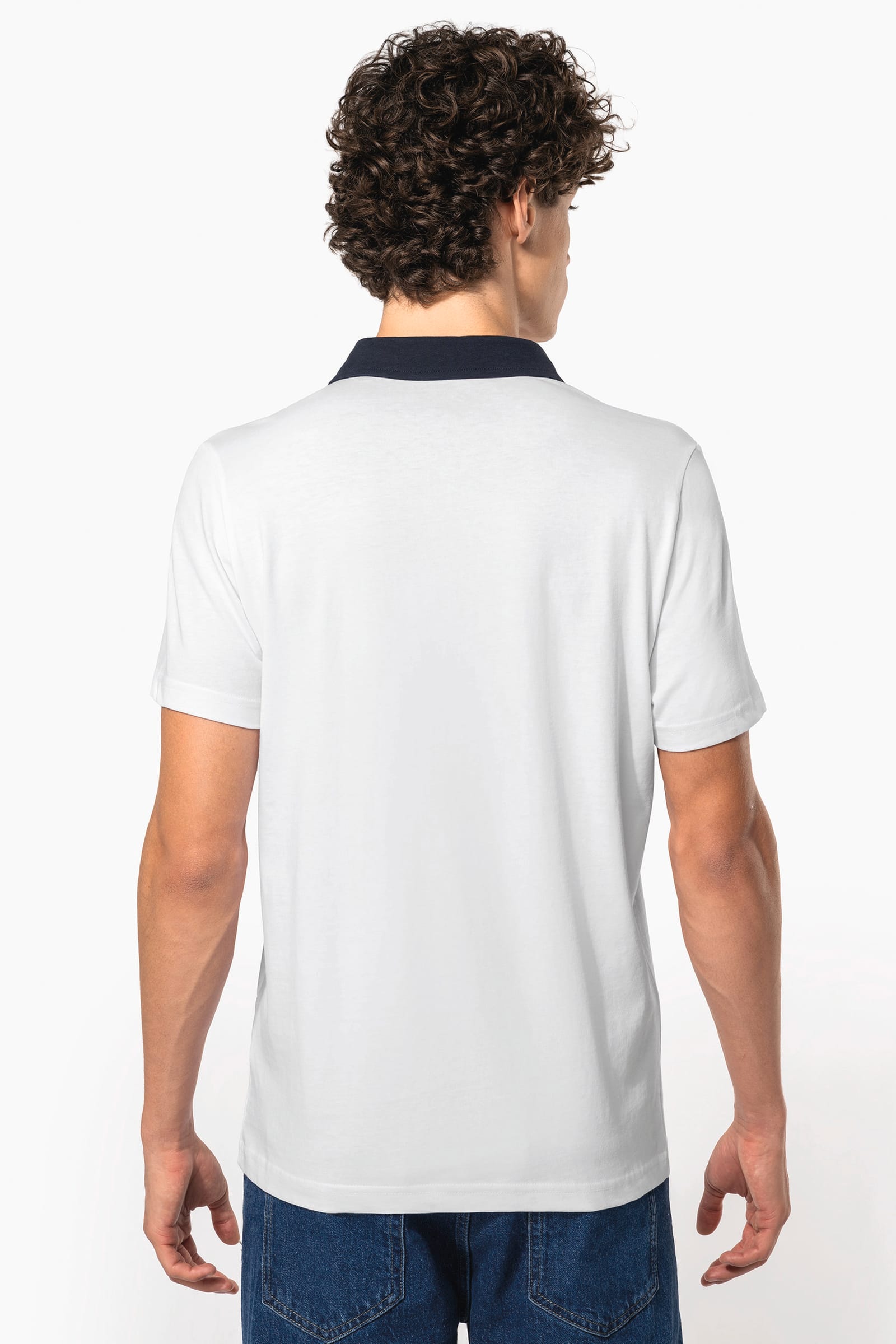 Tweekleurige herenpolo jersey