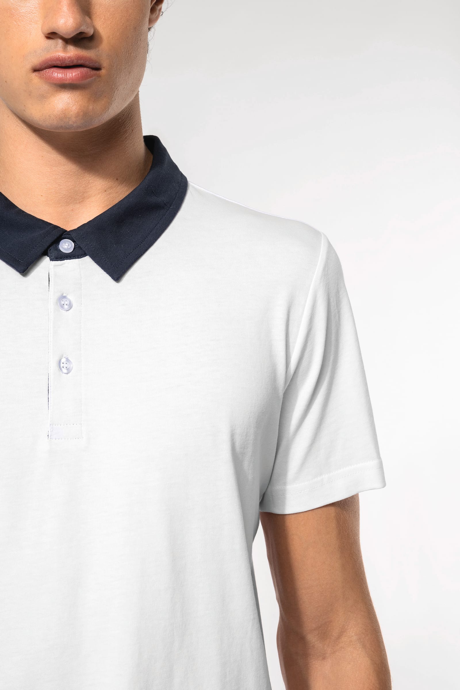 Tweekleurige herenpolo jersey