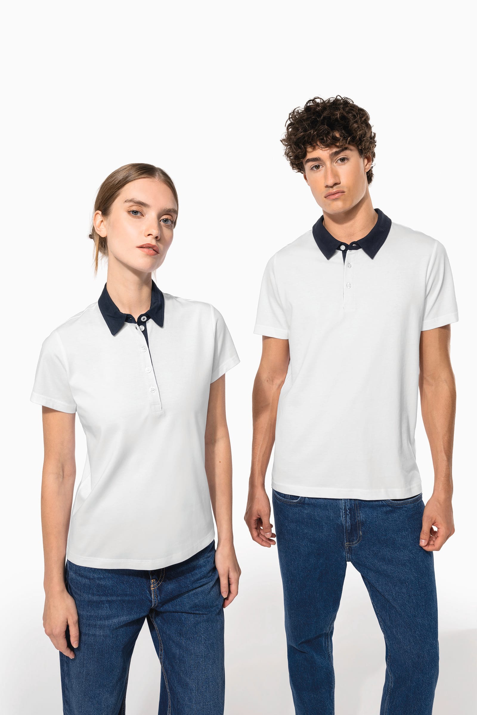 Tweekleurige herenpolo jersey