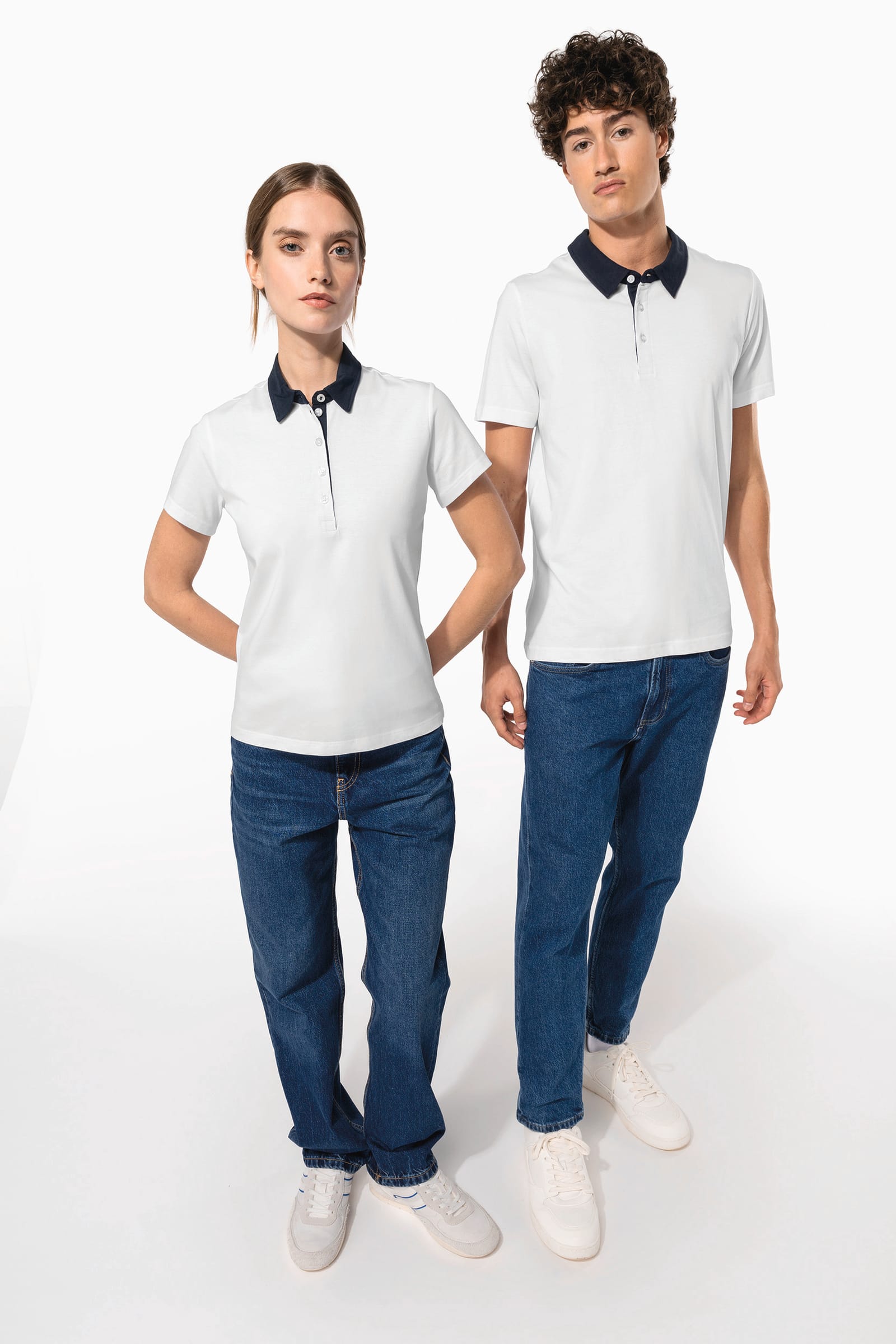 Tweekleurige herenpolo jersey