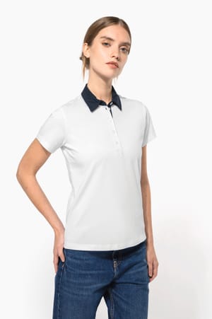 Tweekleurige damespolo jersey