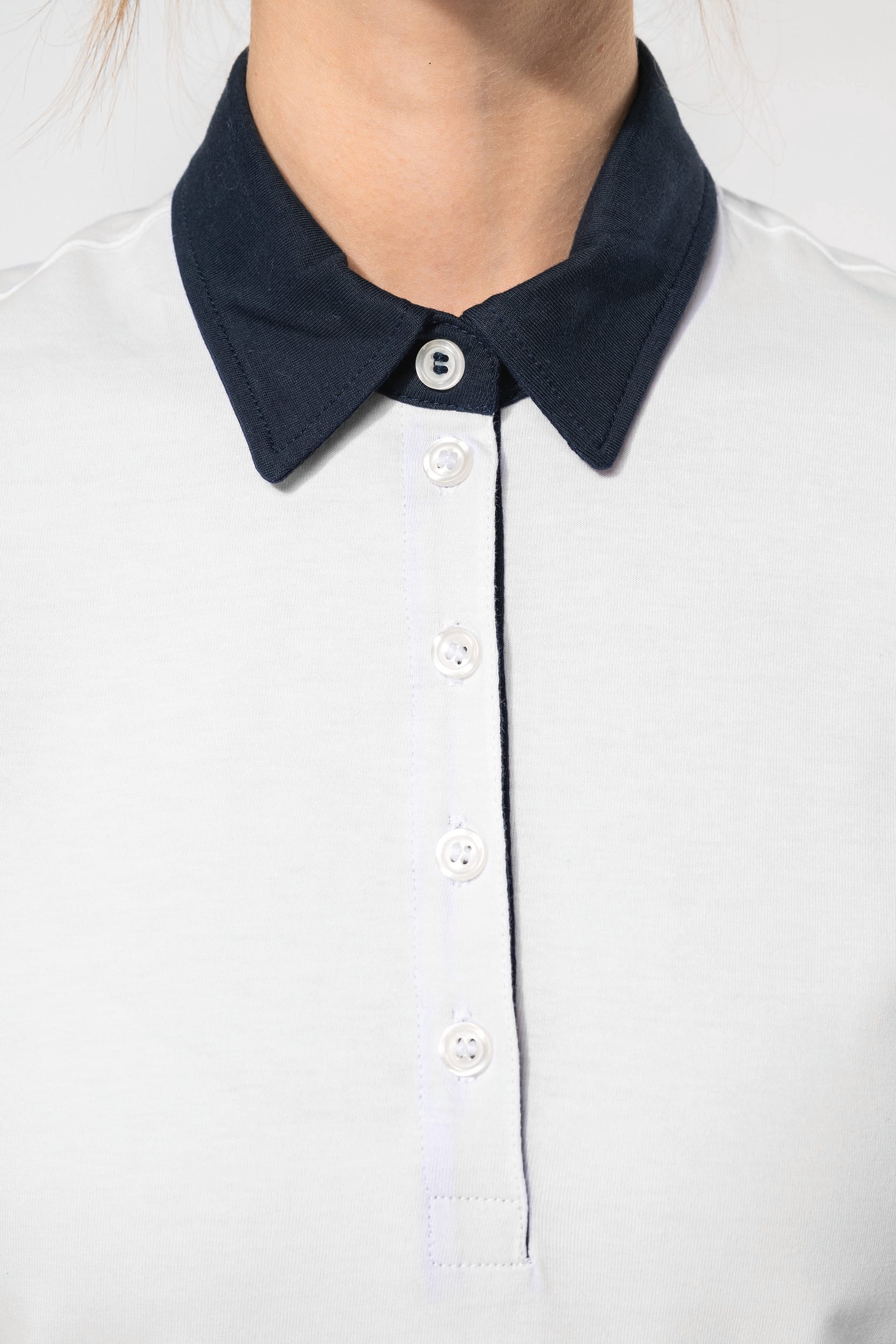 Polo jersey bicolore femme - Image 4