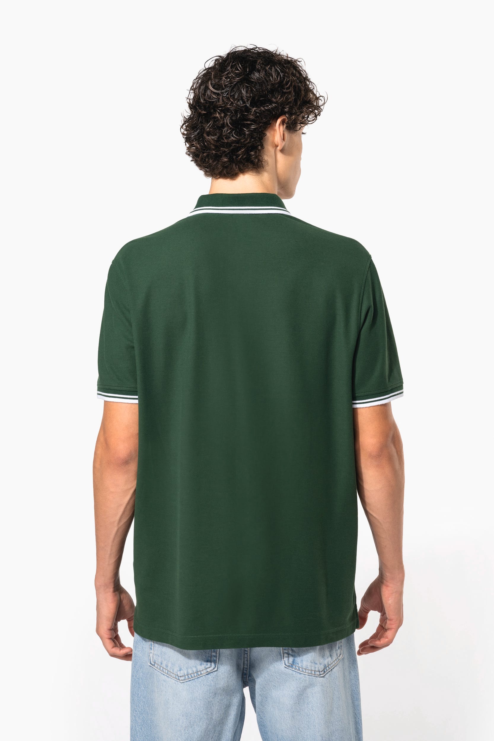 Polo homme manches courtes à liserés contrastés