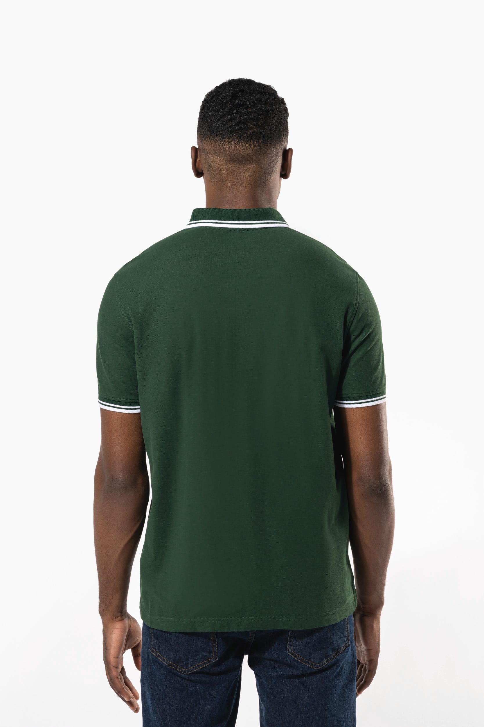 Polo homme manches courtes à liserés contrastés - Image 2