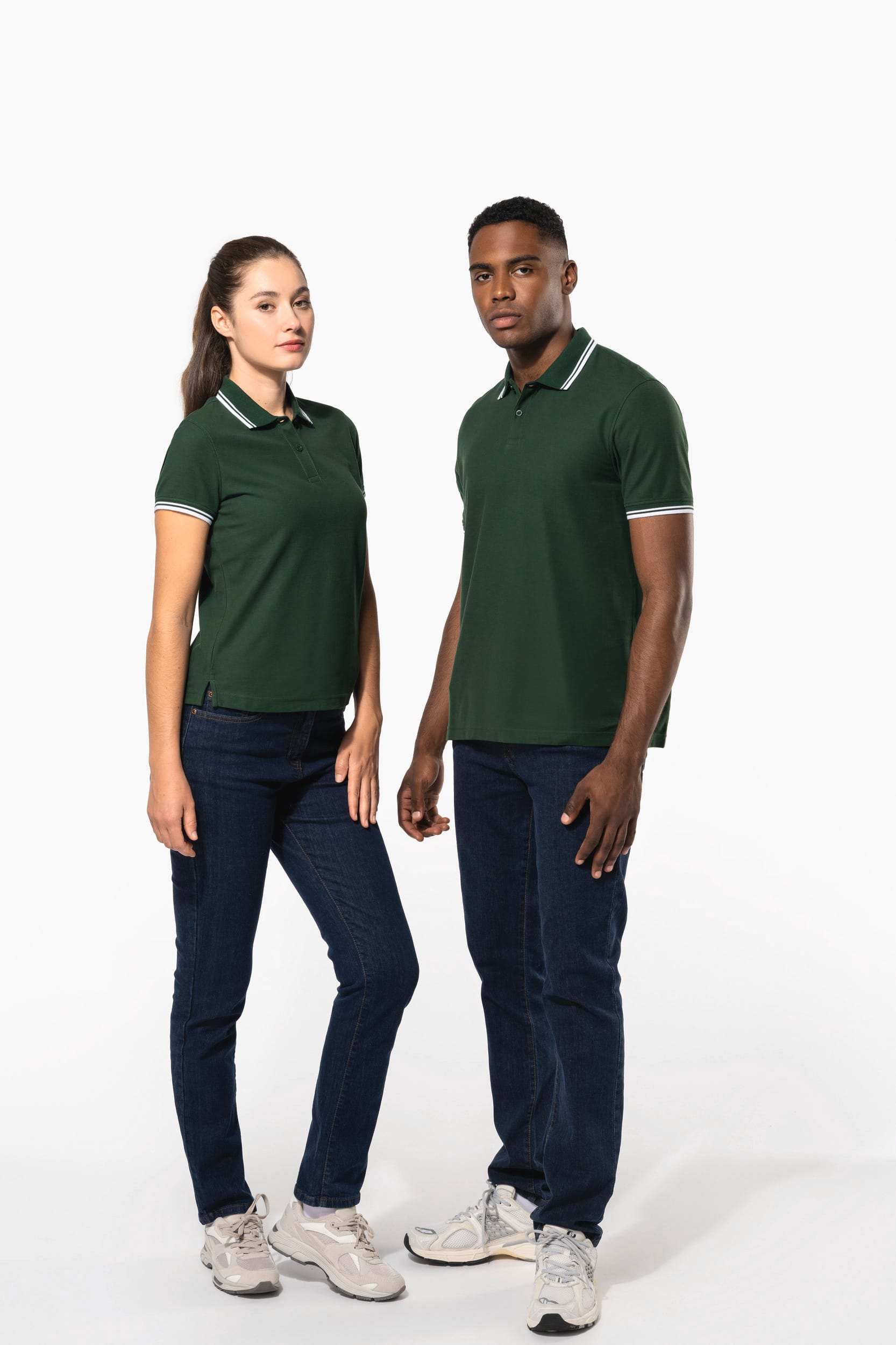 Polo femme manches courtes à liserés contrastés - Image 11