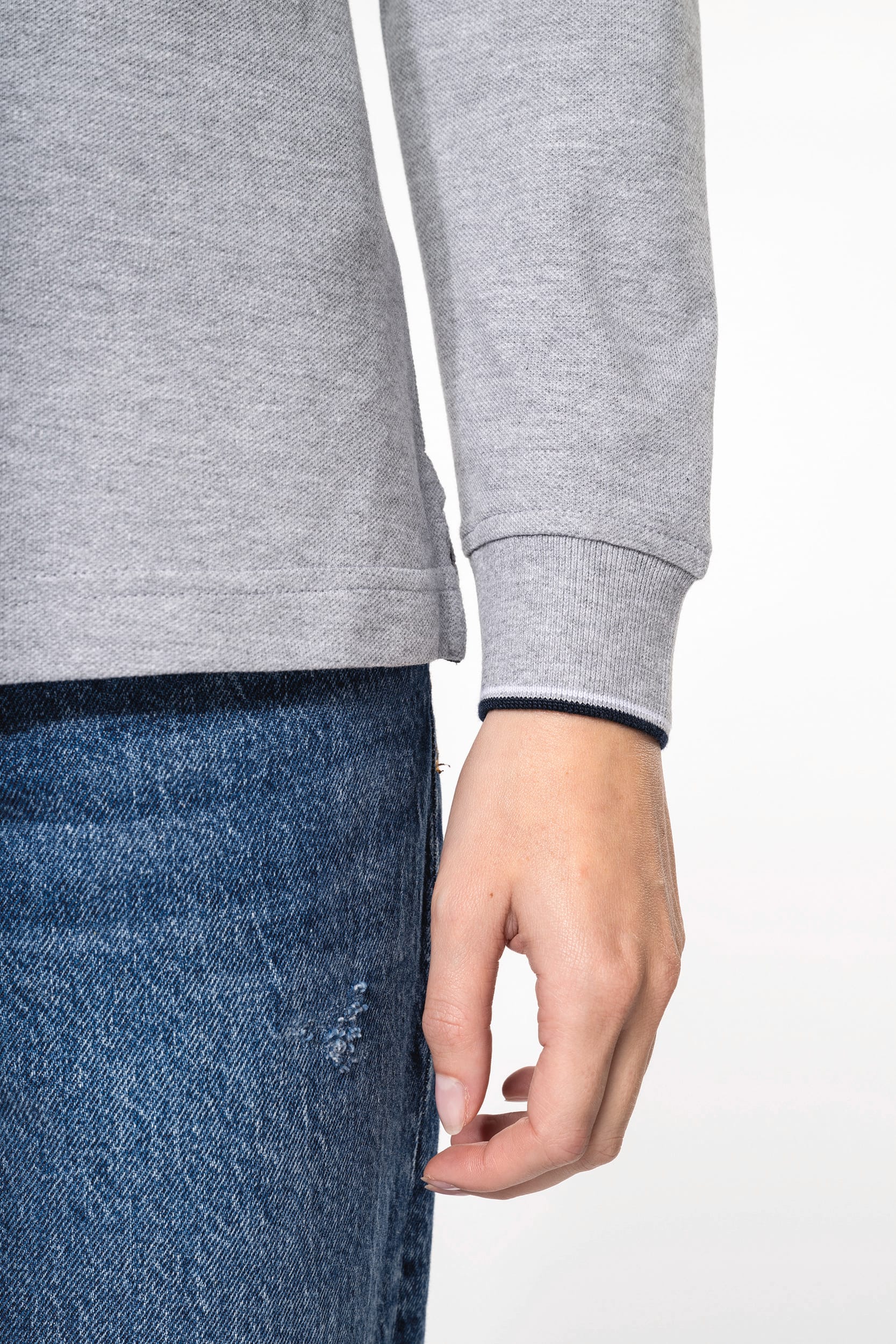 Polo maille piquée manches longues femme - Image 5