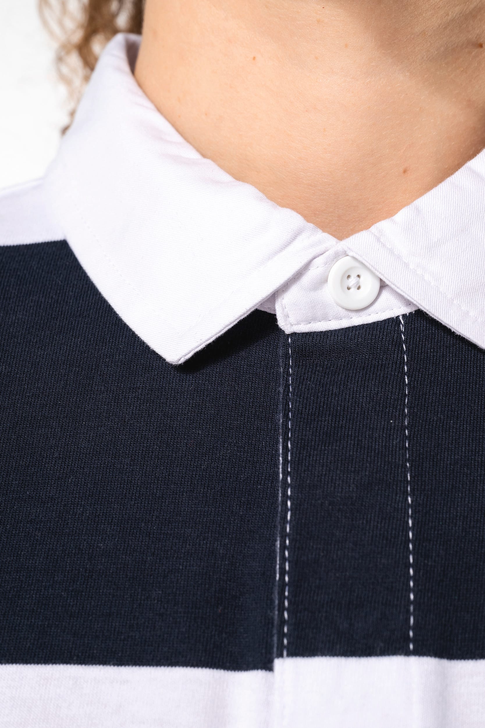 Polo rugby rayé manches longues unisexe - Image 11