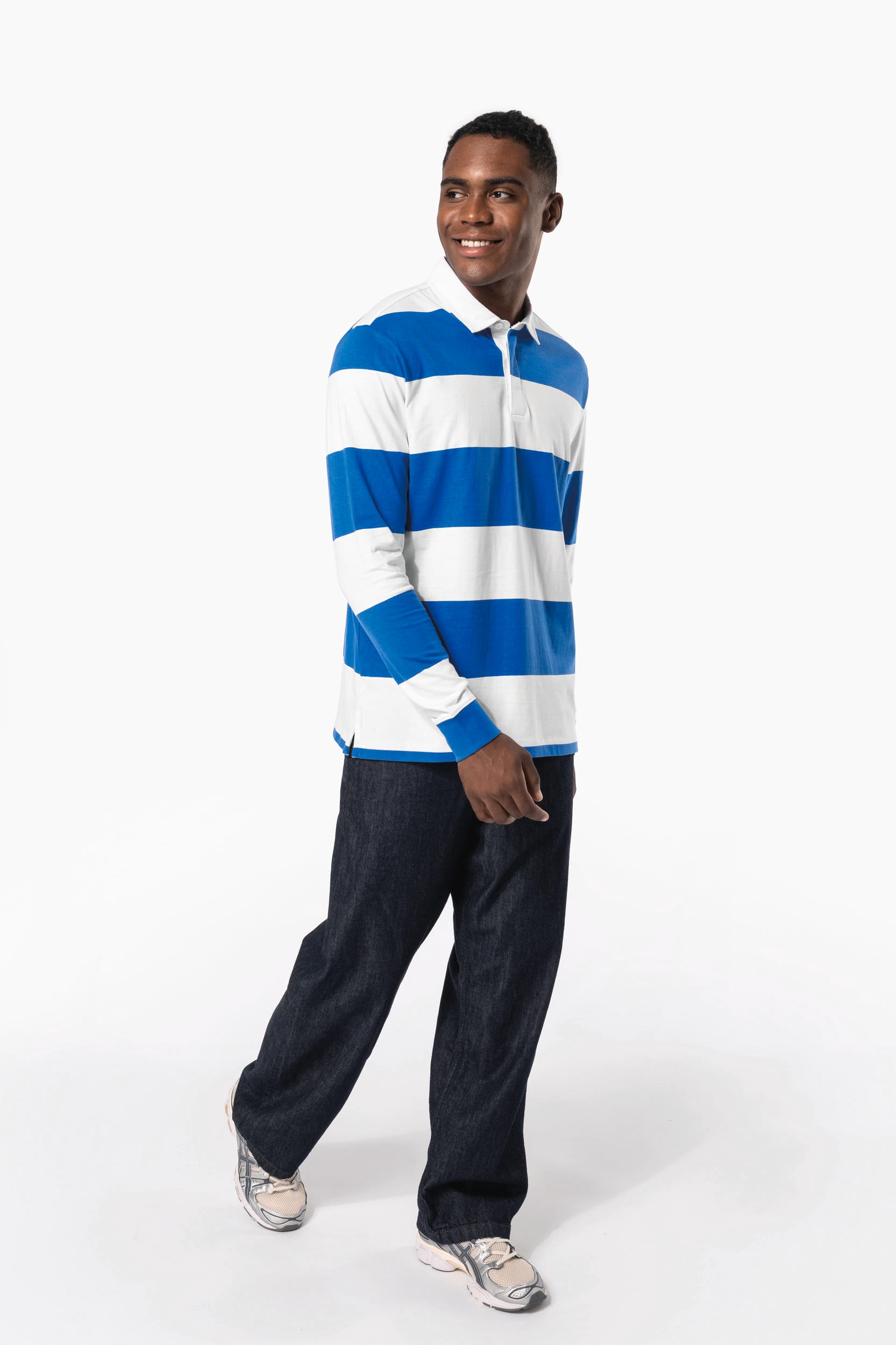 Polo rugby rayé manches longues unisexe - Image 13