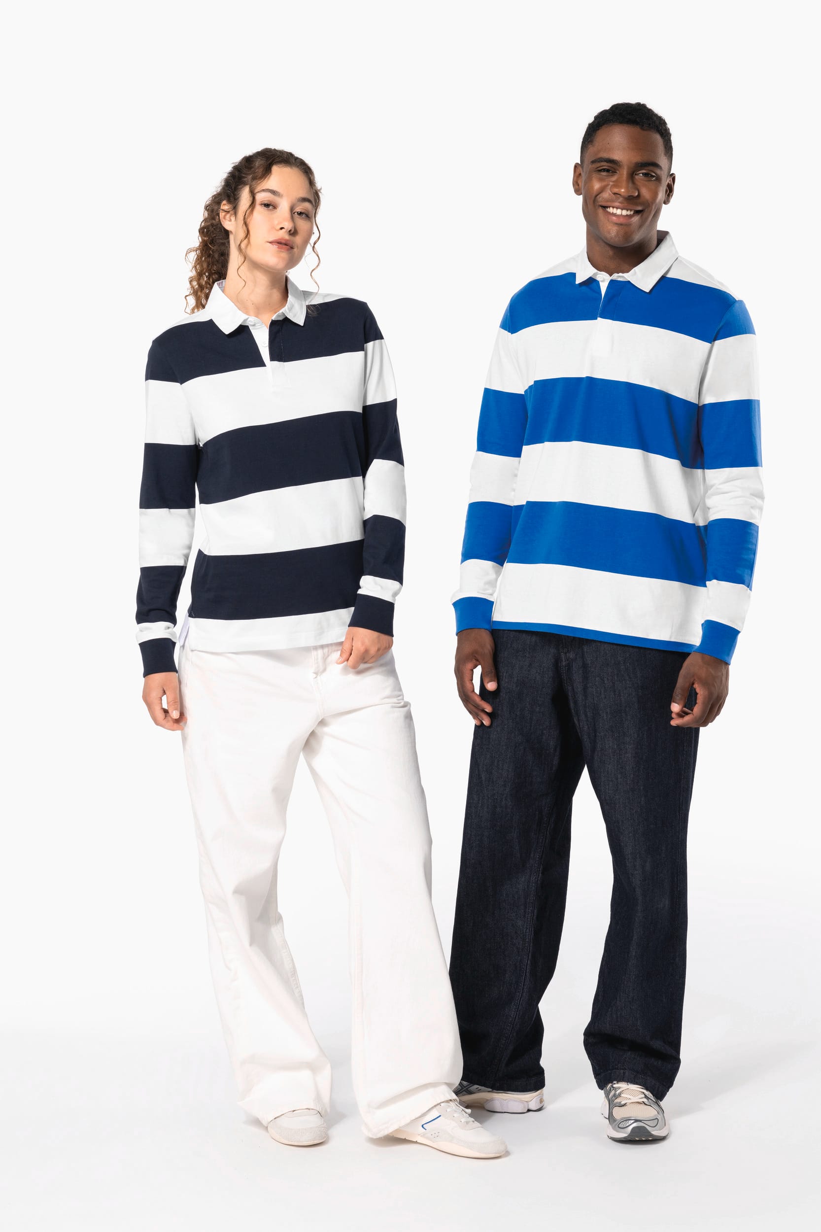 Polo rugby rayé manches longues unisexe - Image 15