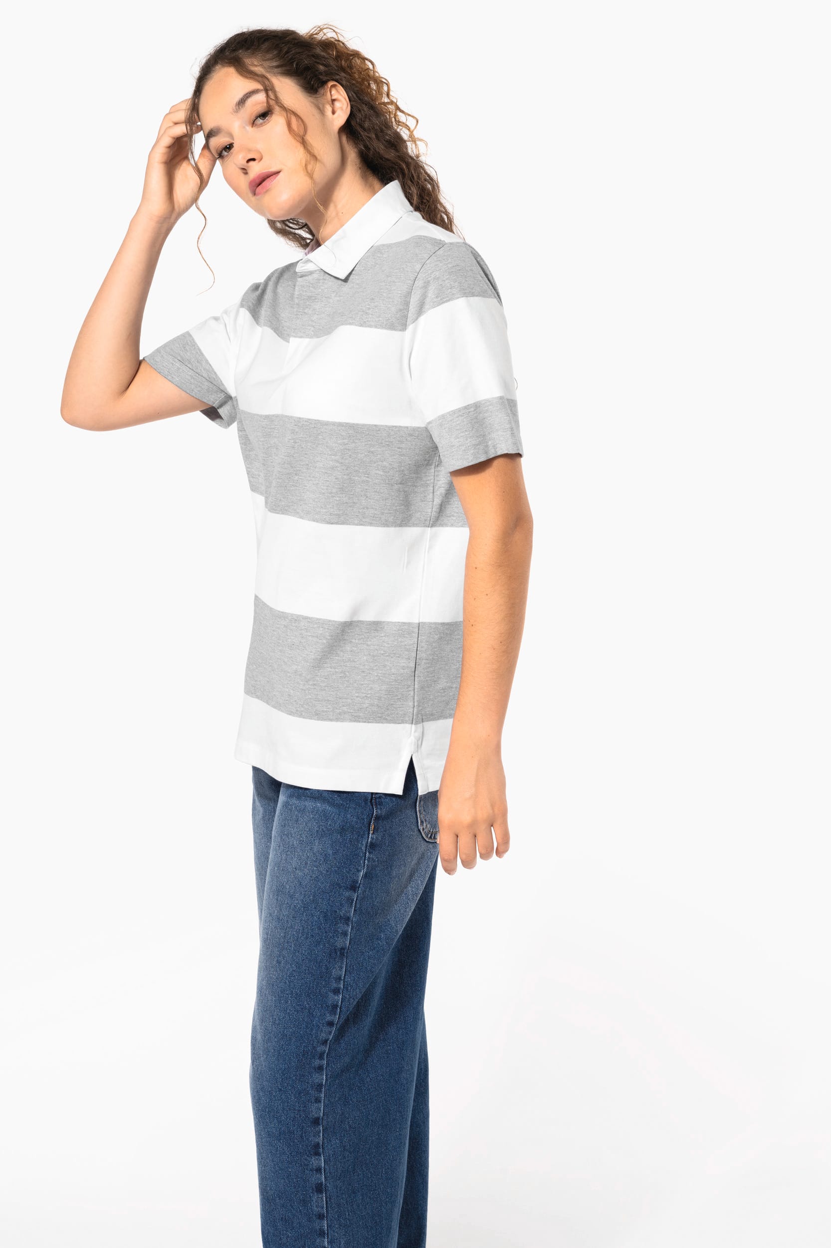 Polo rugby rayé manches courtes unisexe - Image 9