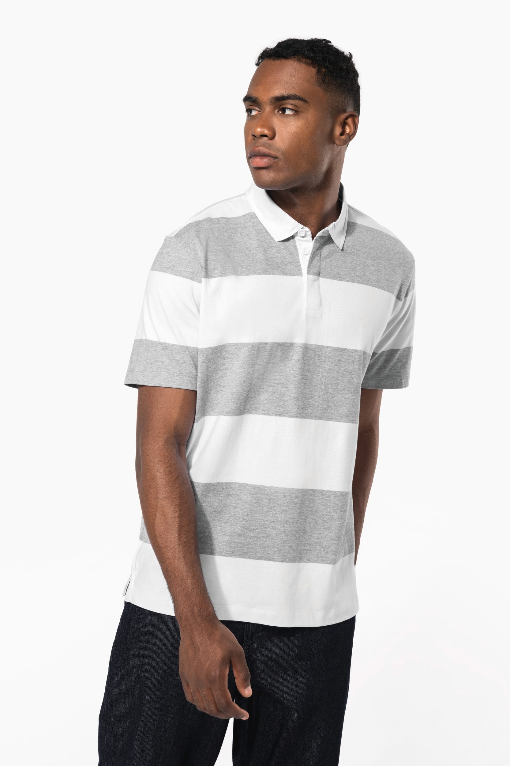 Polo rugby rayé manches courtes unisexe - Image 16