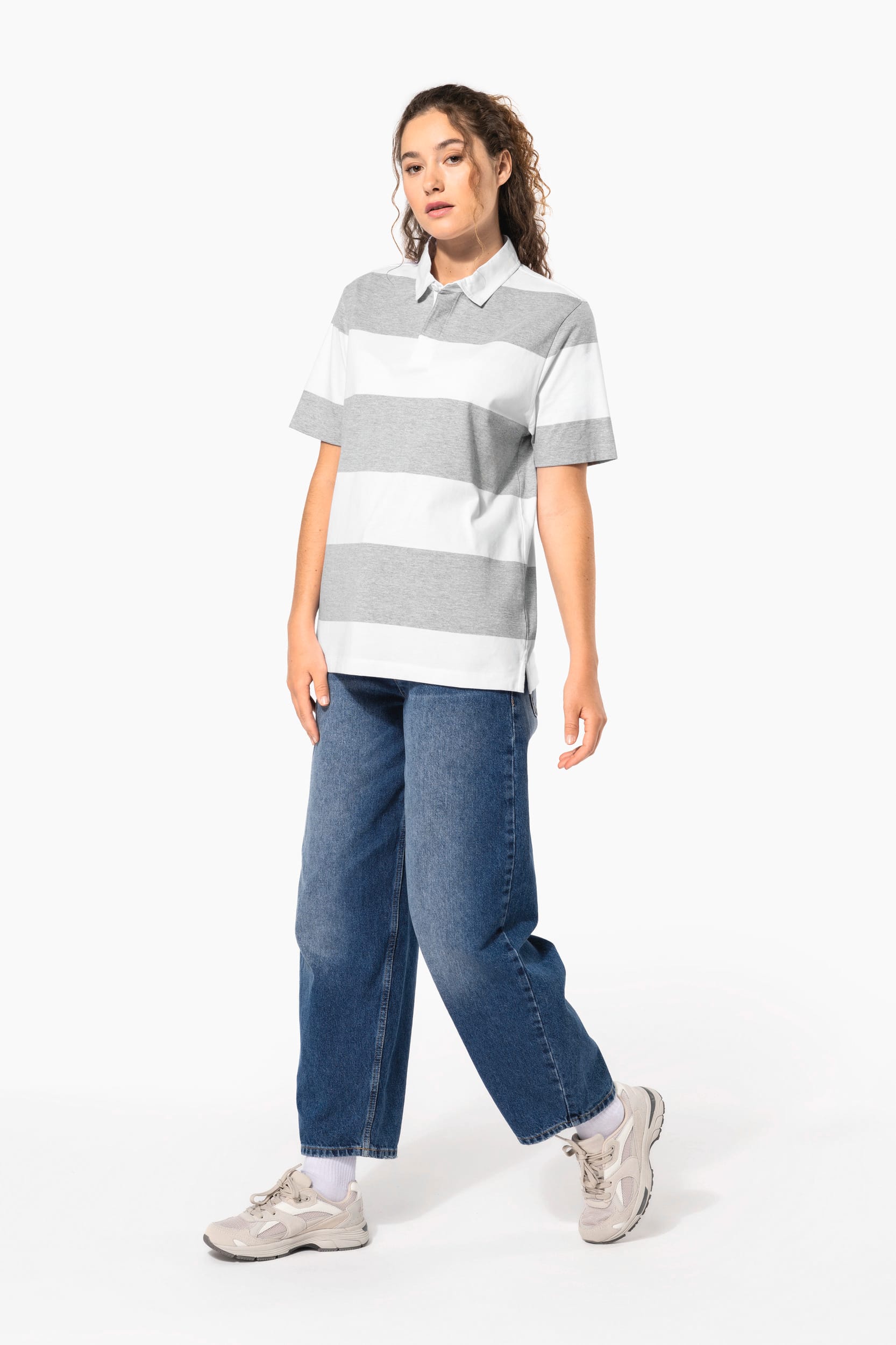 Polo rugby rayé manches courtes unisexe - Image 14