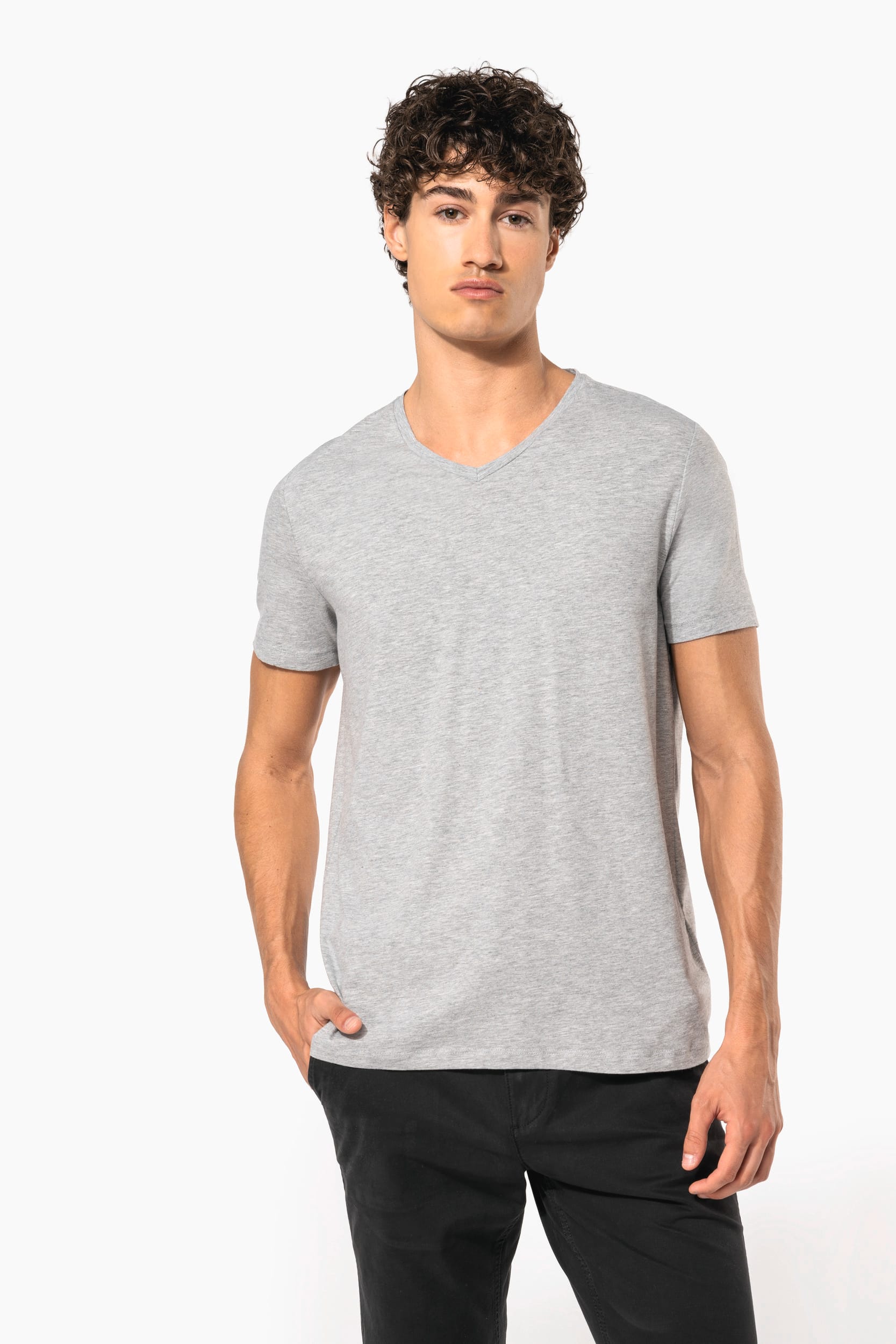 T-shirt manches courtes col V homme - Image 1