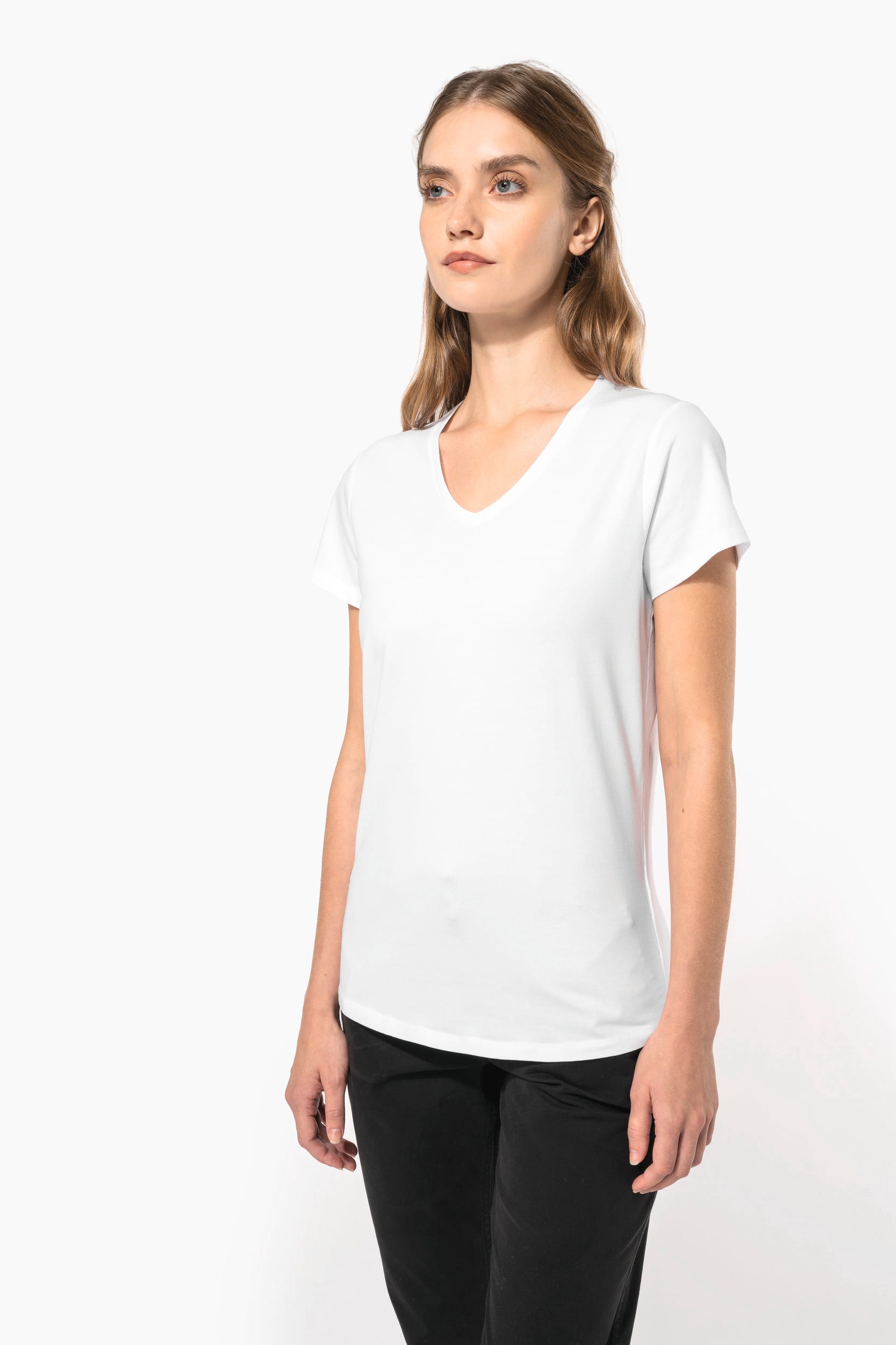T-shirt col V manches courtes femme - Image 7