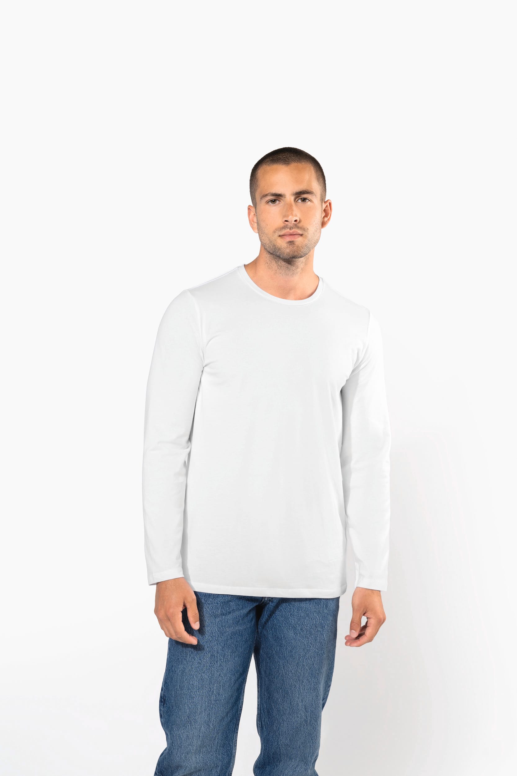 T-shirt col rond manches longues homme - Image 1