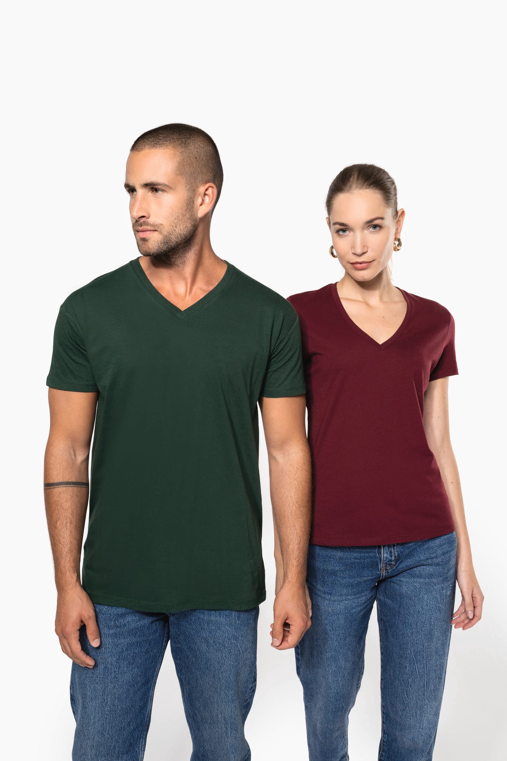 T-shirt BIO150 de homem decote V