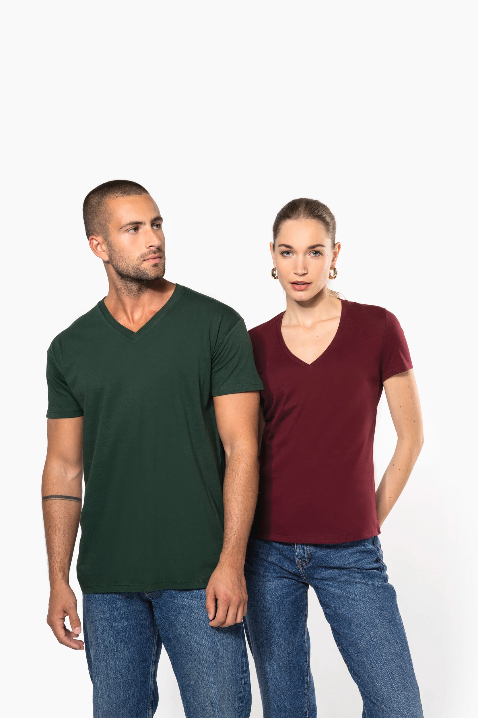 T-shirt BIO150 de homem decote V