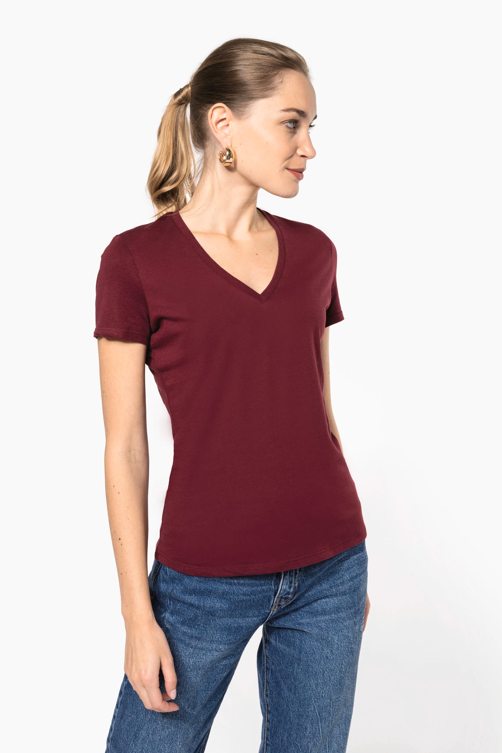 T-shirt BIO150 de senhora decote V