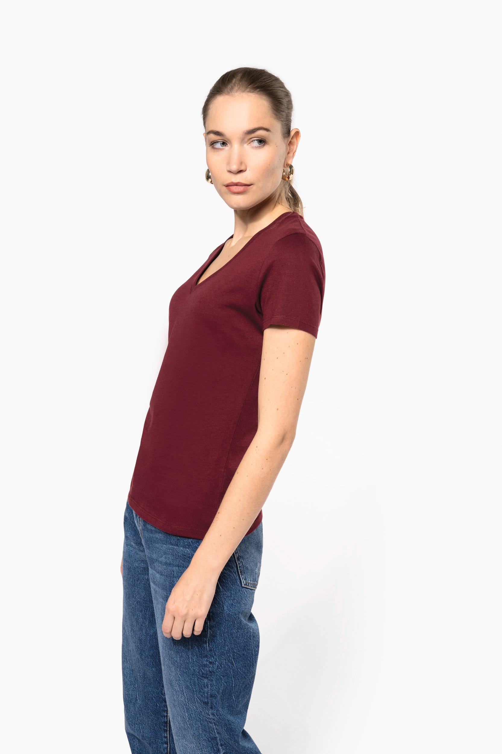 T-shirt BIO150 de senhora decote V