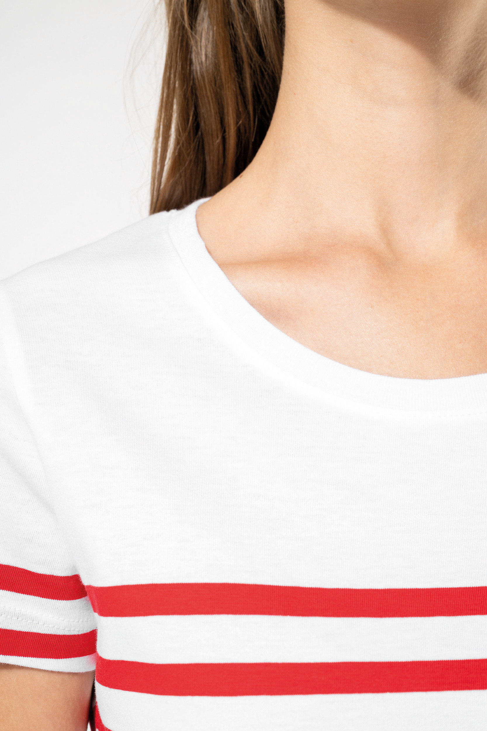 Marine-T-shirt ronde hals Bio dames