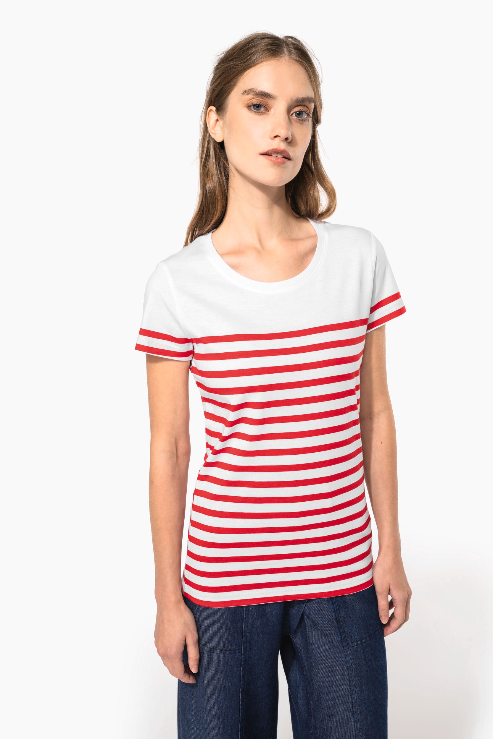 T-shirt marin col rond Bio femme - Image 1