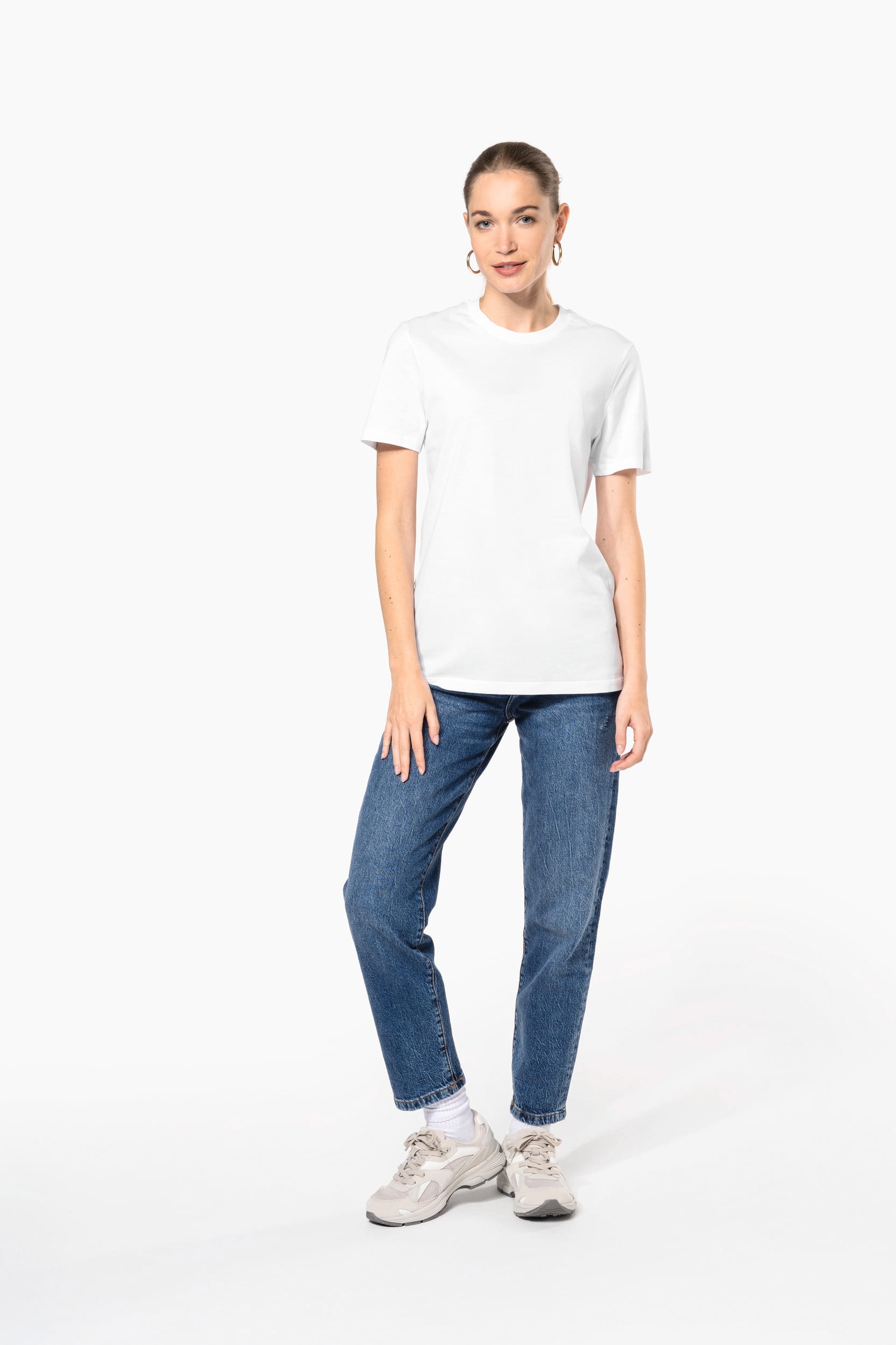 T-shirt decote redondo de manga curta unissexo