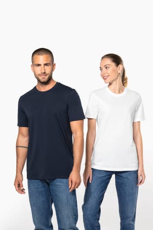 T-shirt ronde hals met korte mouwen uniseks