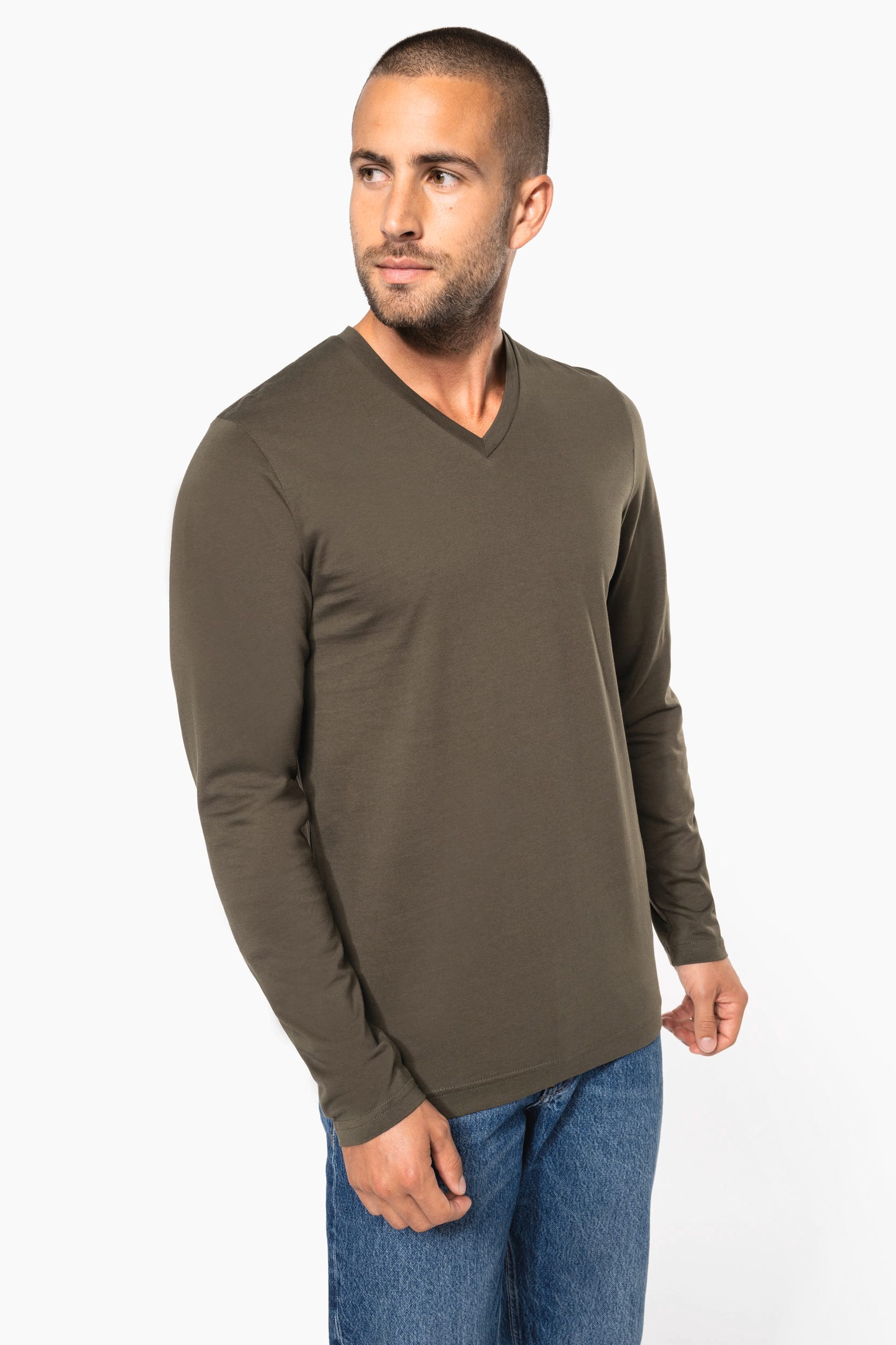 T-shirt col V manches longues homme - Image 6