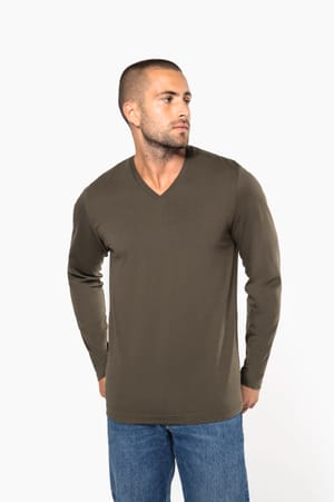 T-shirt V-hals lange mouwen