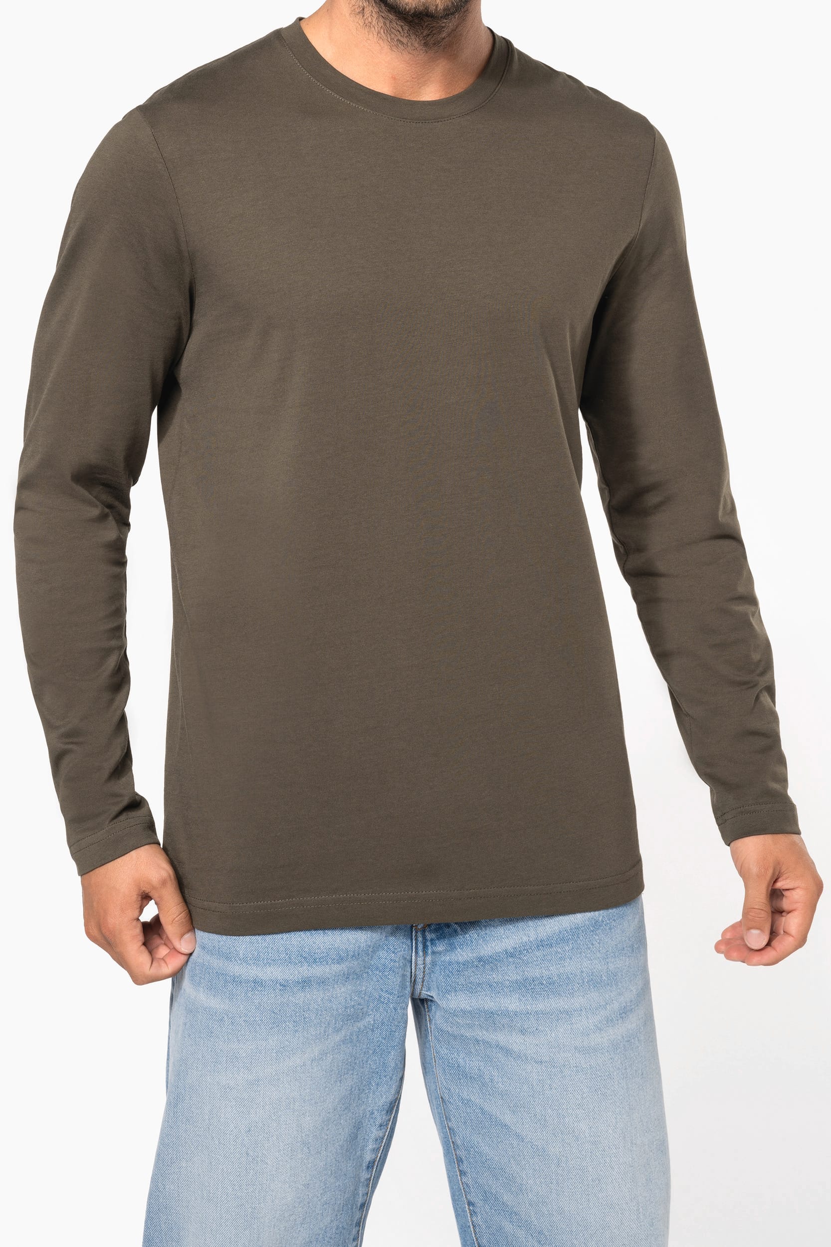 T-shirt col rond manches longues homme