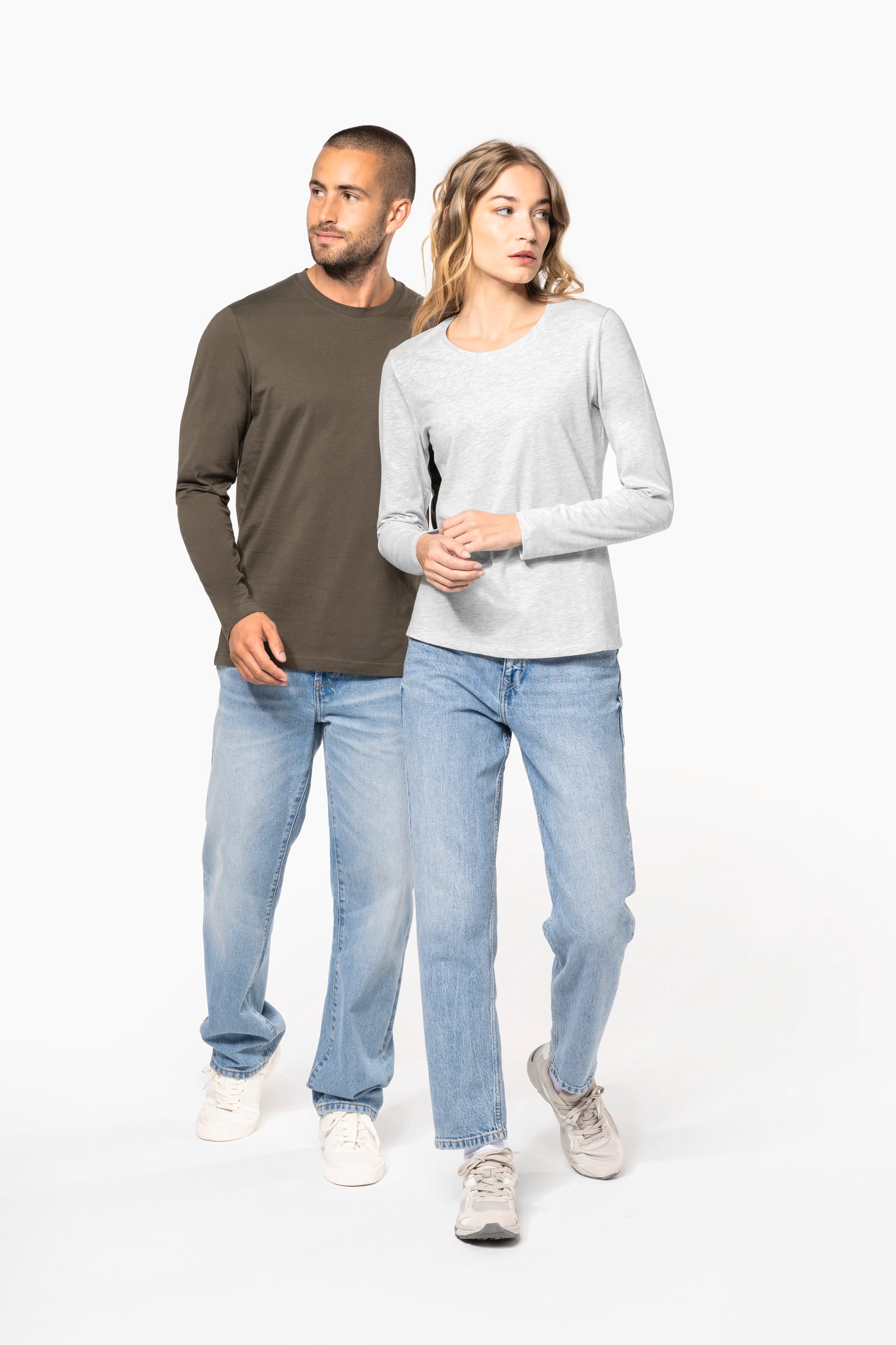 T-shirt col rond manches longues homme