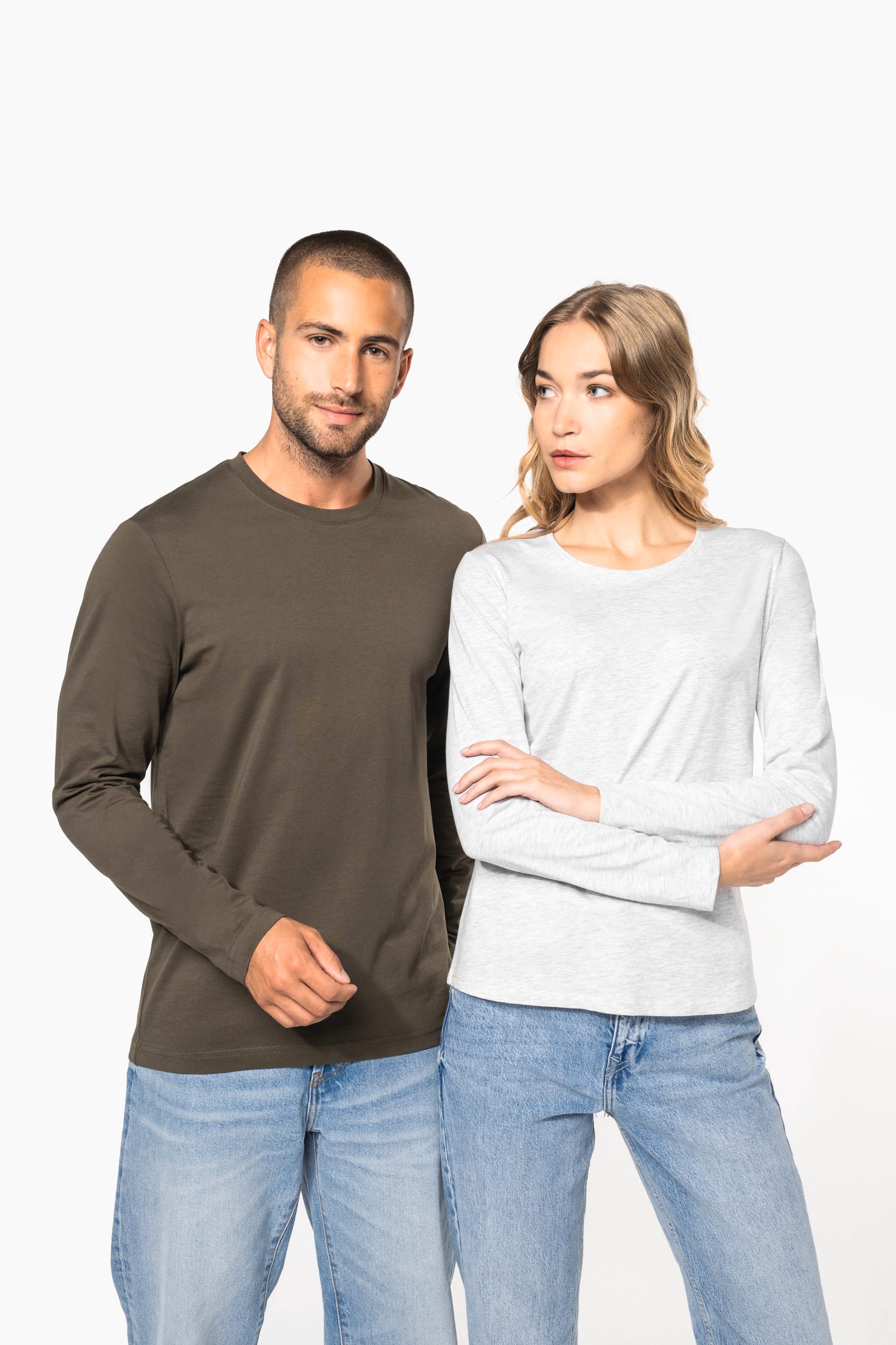 T-shirt col rond manches longues homme