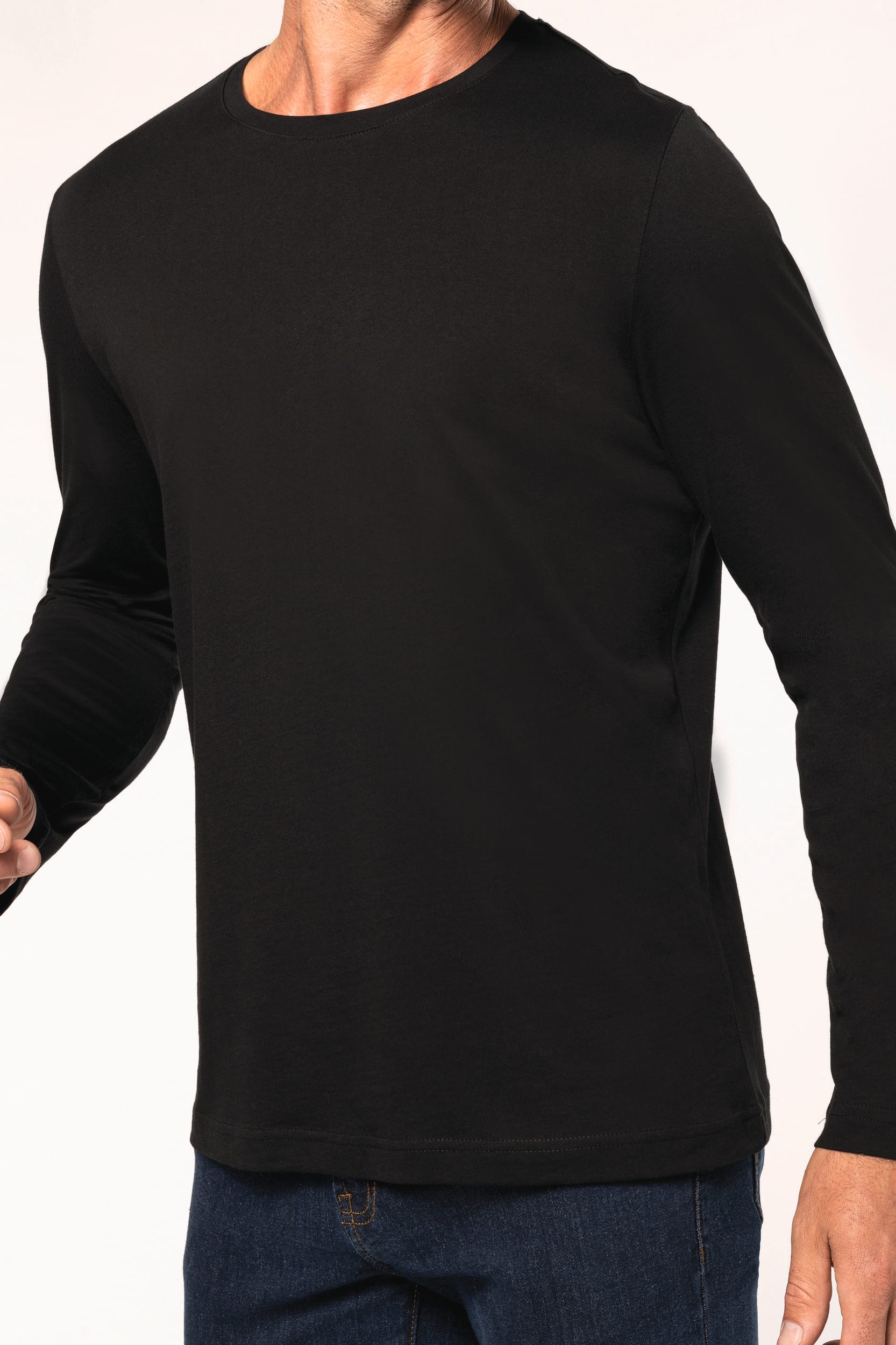 T-shirt col rond manches longues homme