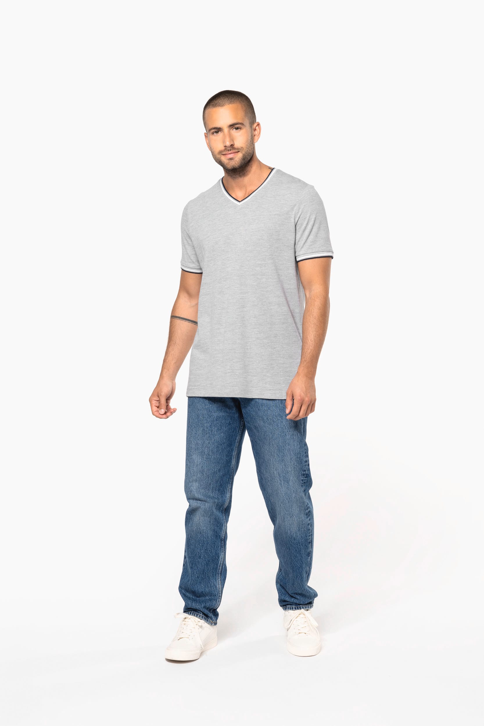 T-shirt maille piquée col V homme - Image 7