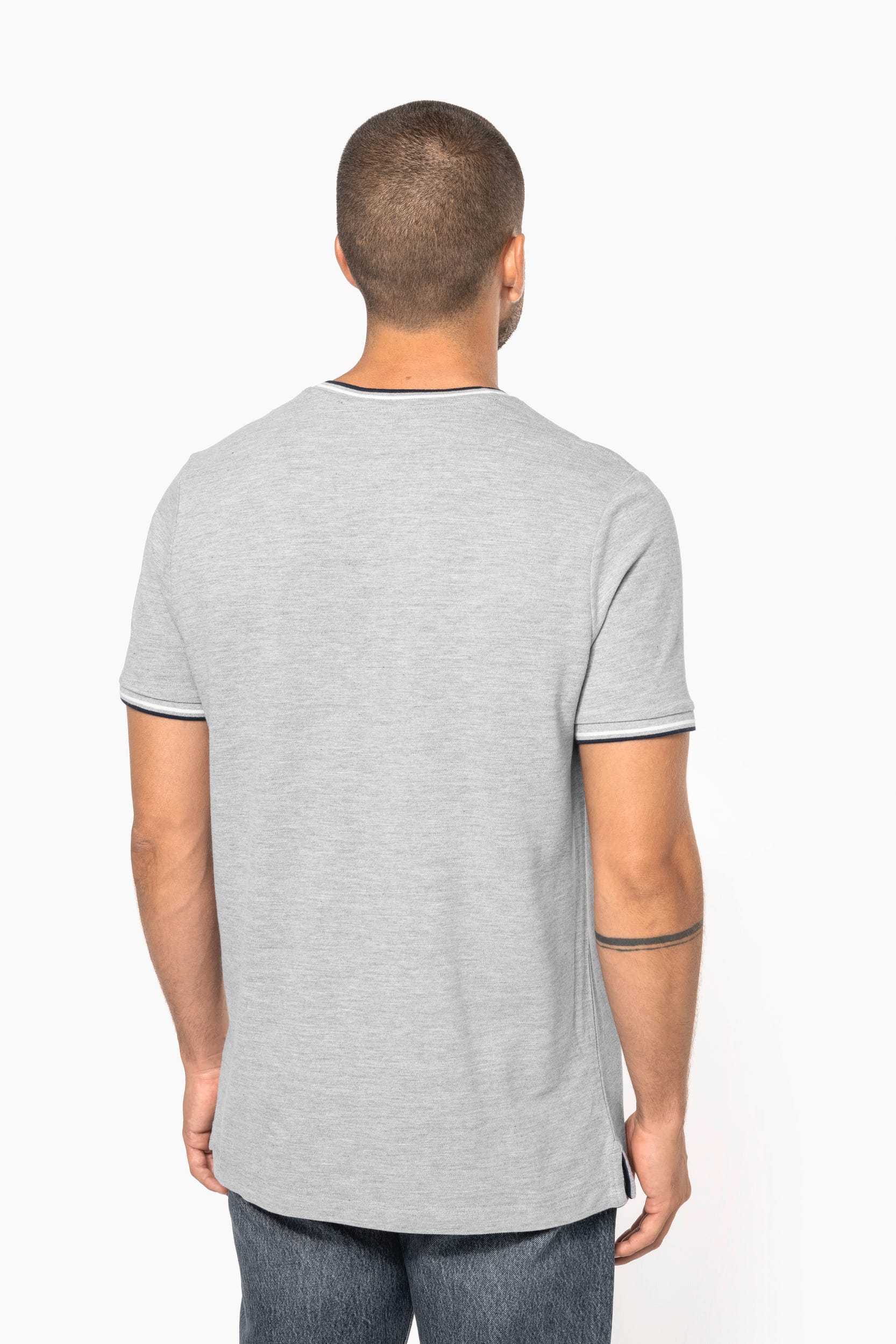 T-shirt maille piquée col V homme - Image 2
