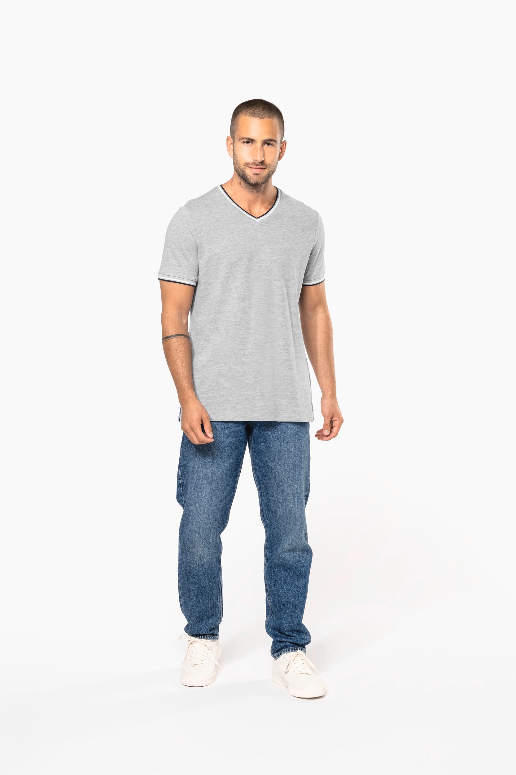 T-shirt maille piquée col V homme - Image 8