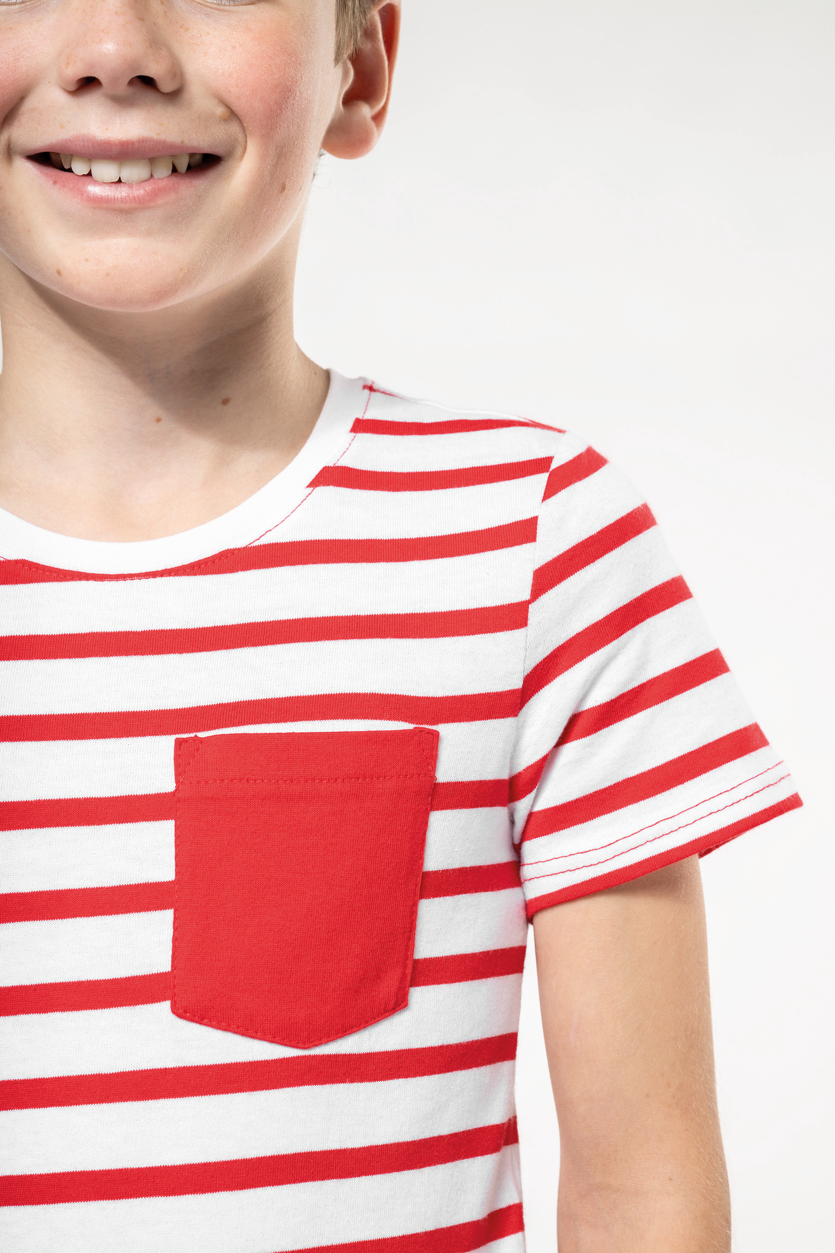 Gestreept T-shirt met borstzakje kids