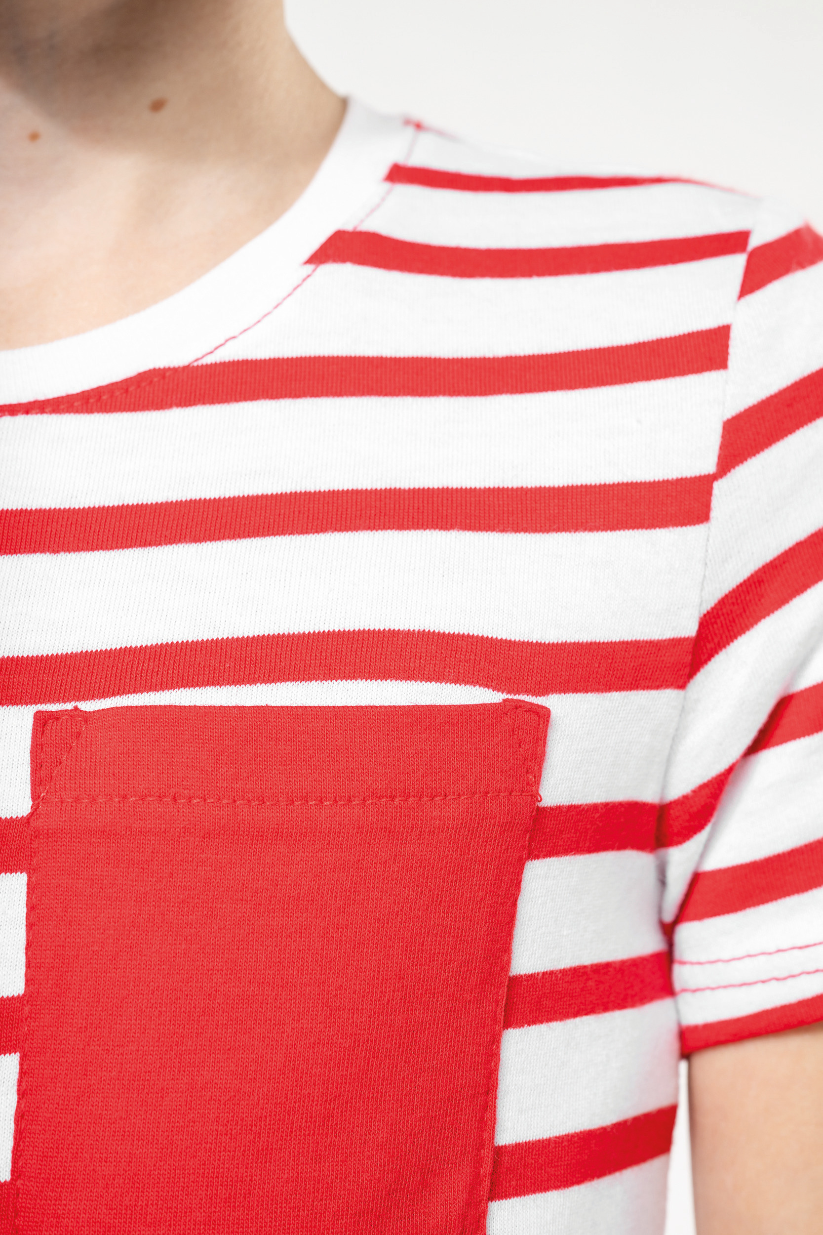 Gestreept T-shirt met borstzakje kids